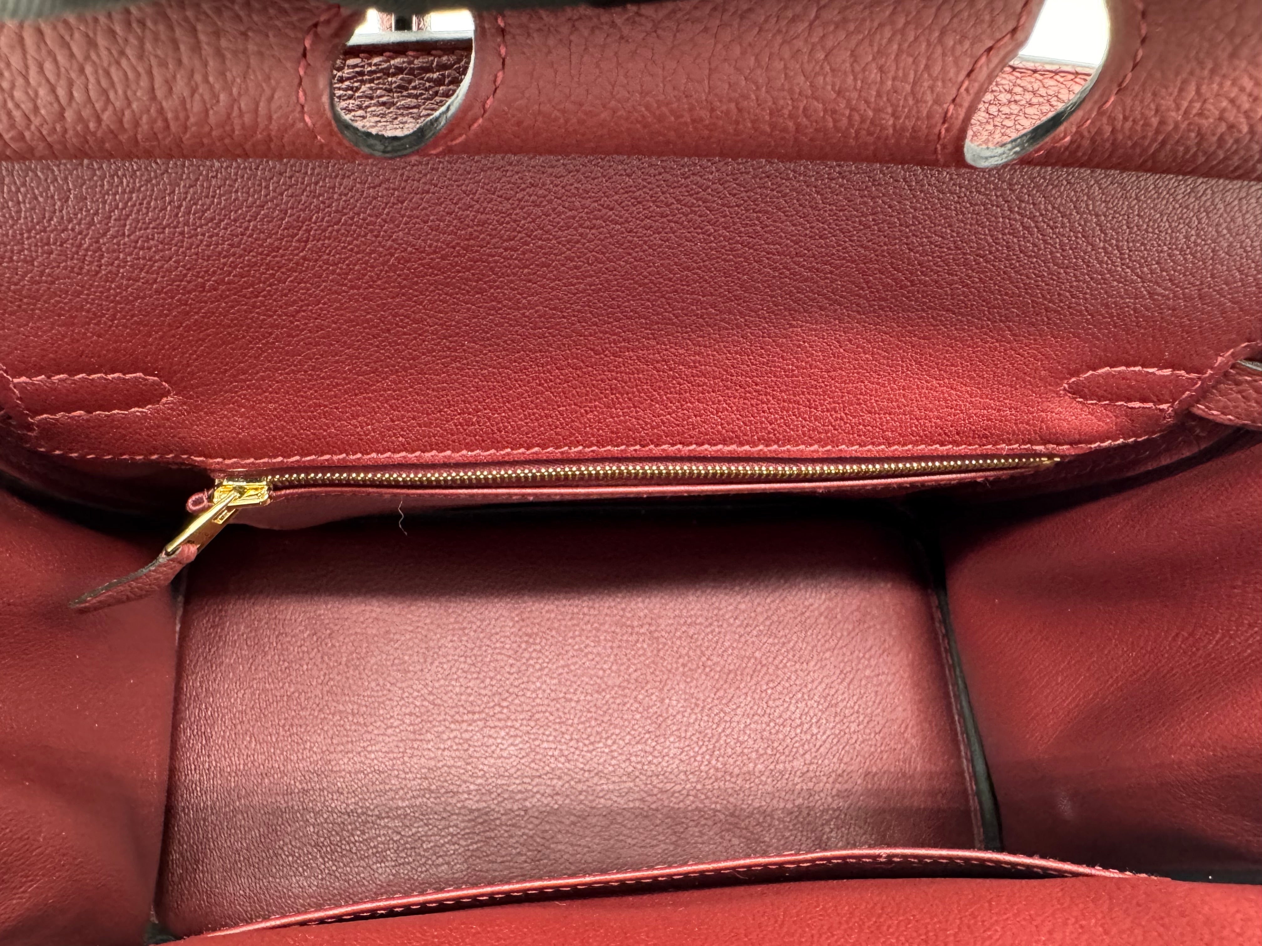 Hermes Birkin 25 Rouge H Togo Gold Hardware Complete W Stamp 2024