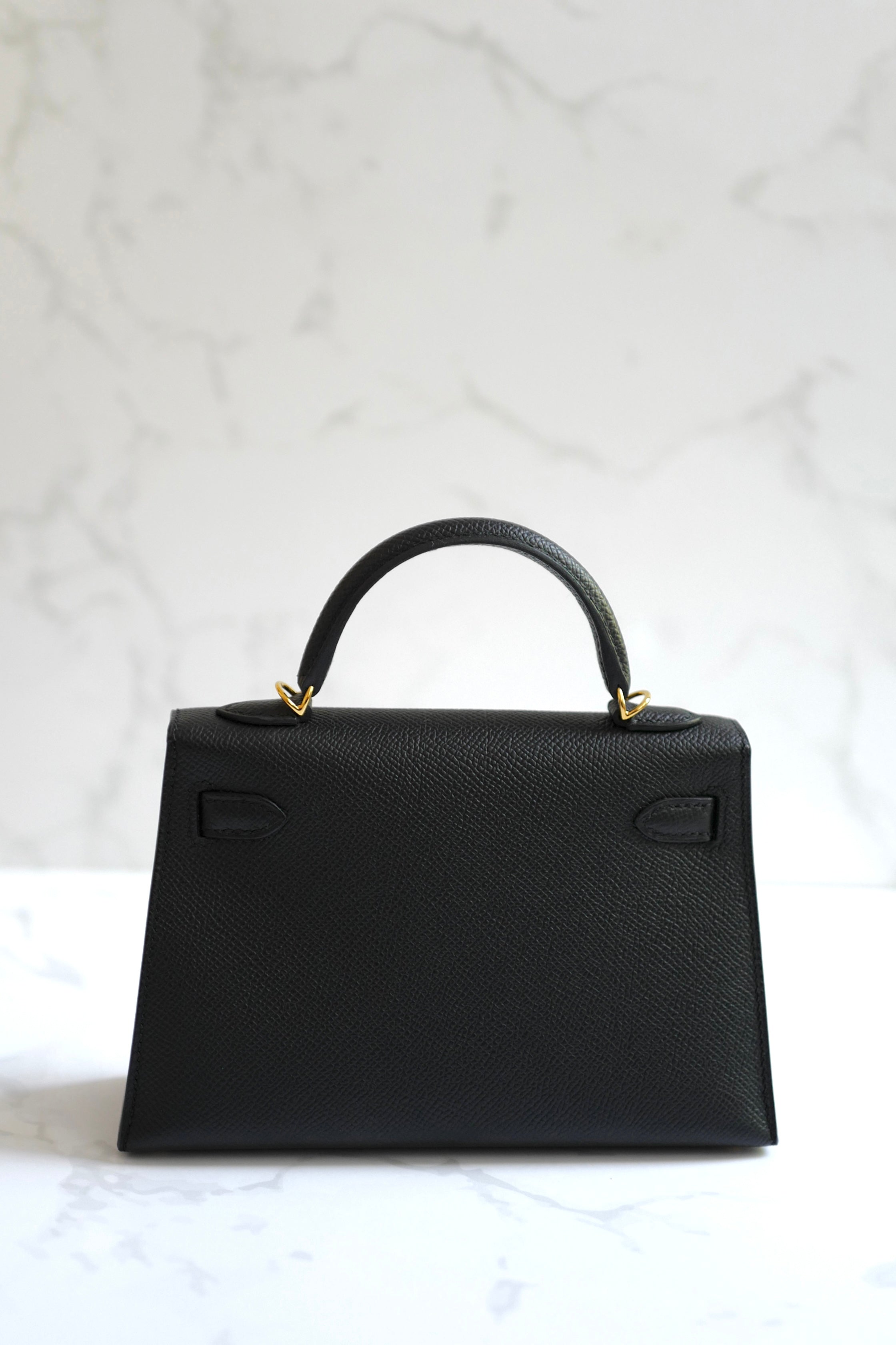 Hermes Mini Kelly II in Black/Noir Epsom Leather with Gold Hardware