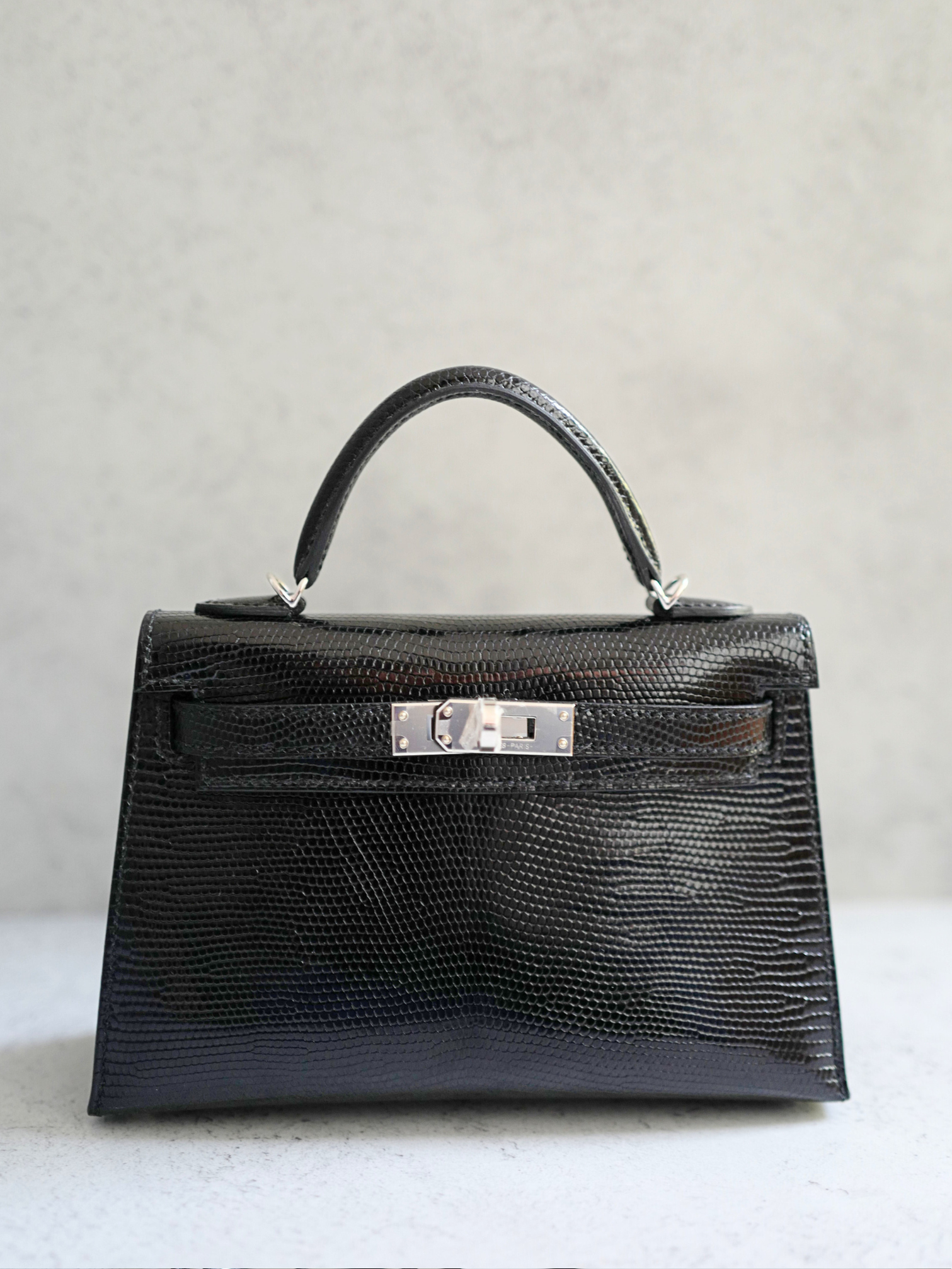 BNIB Hermès Mini Kelly 20 Noir Black Lizard Palladium Hardware Stamp W 2025