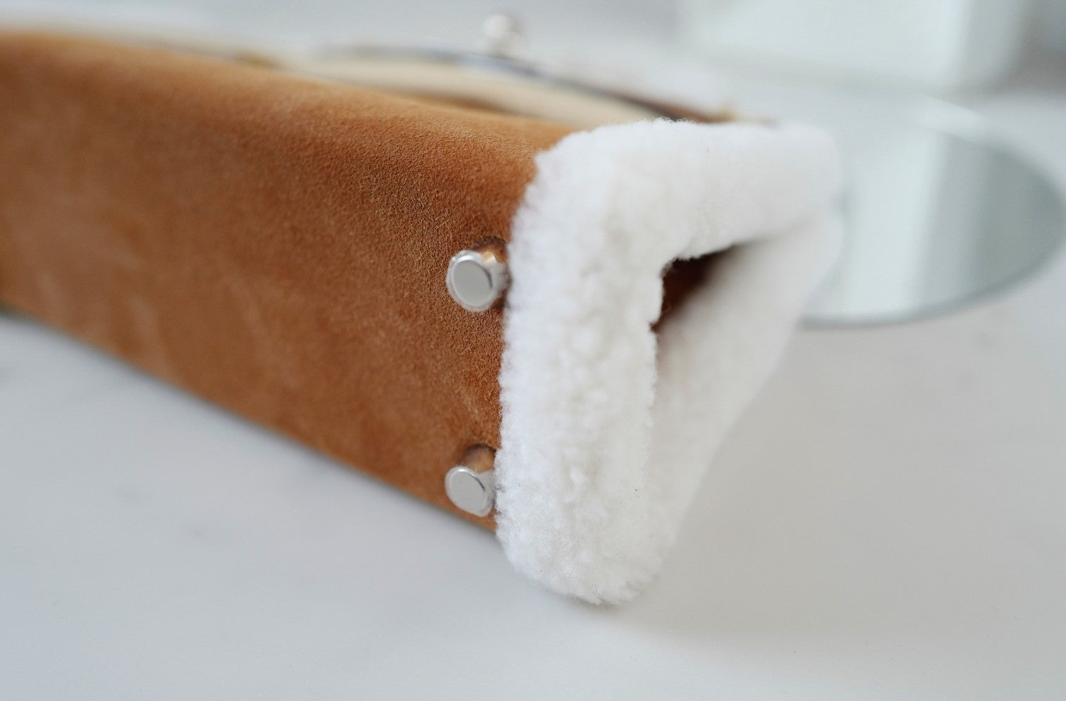 BNIB Hermès Mini Kelly Teddy Gold/Ecru/Alezan Shearling Suede Palladium Hardware