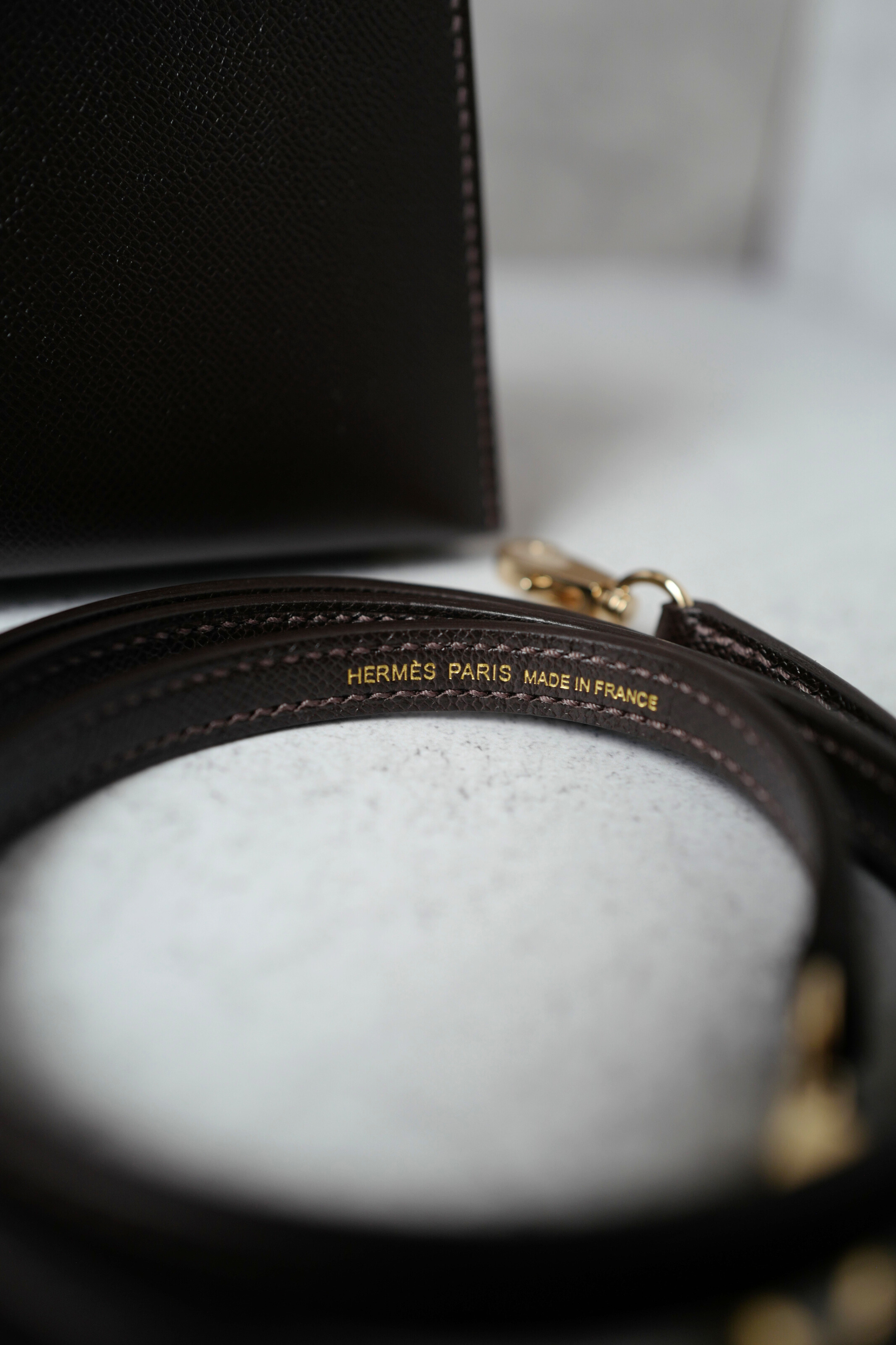 Hermès Mini Kelly 20 Bag in Bai Brun Veau Madame Leather with Permabrass Hardware K Stamp