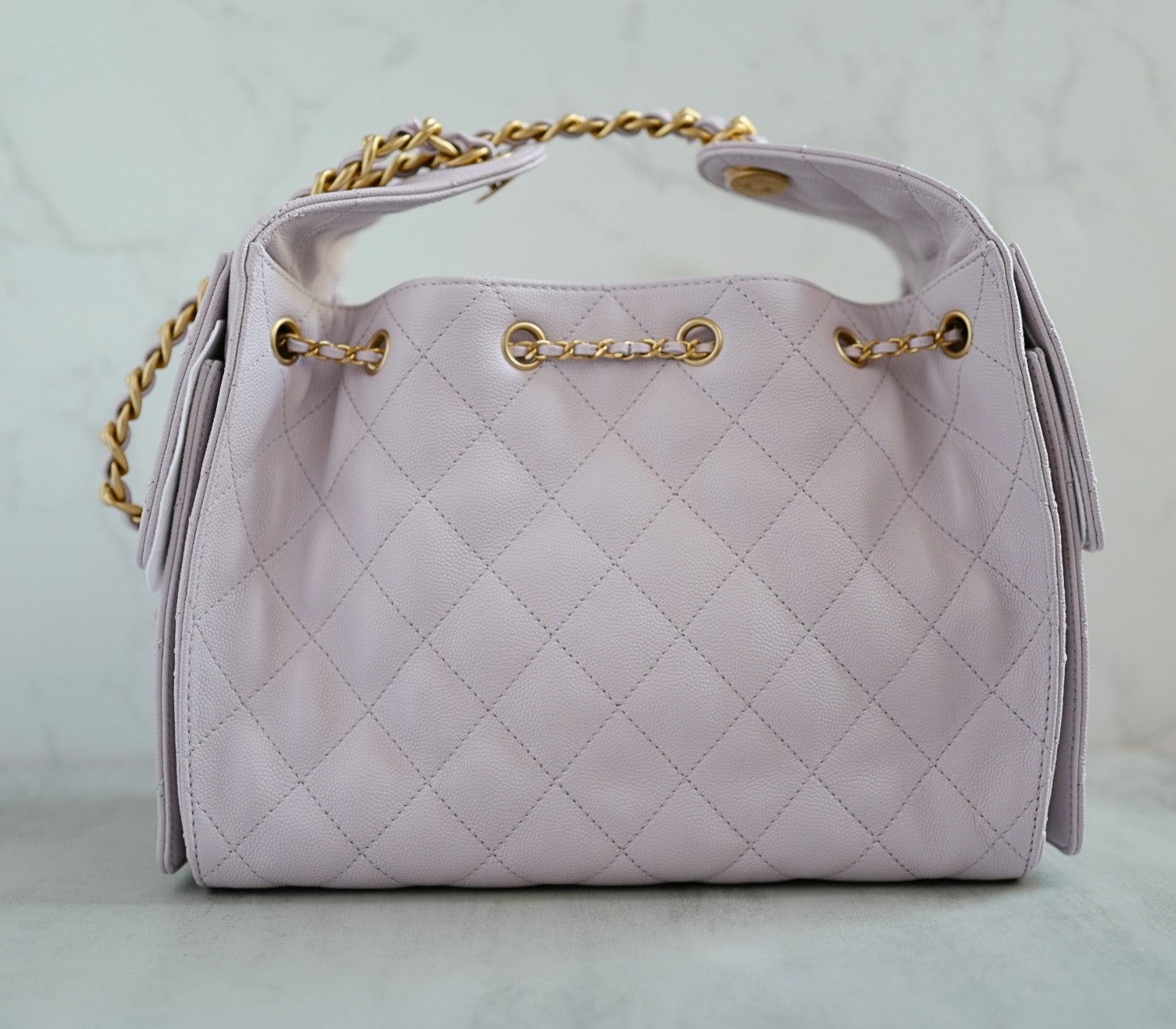BNIB Chanel 25K Small Hobo Bag Lilac Grained Calfskin with Gold Hardware
