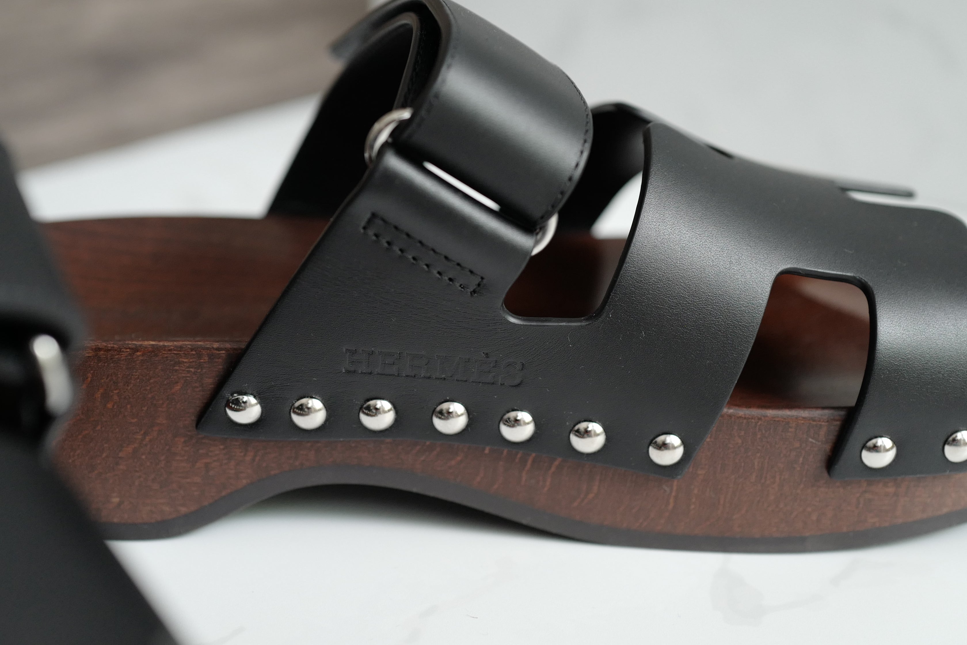 BNIB HERMÈS Kos Veau Women's Clog Noir - Size 38