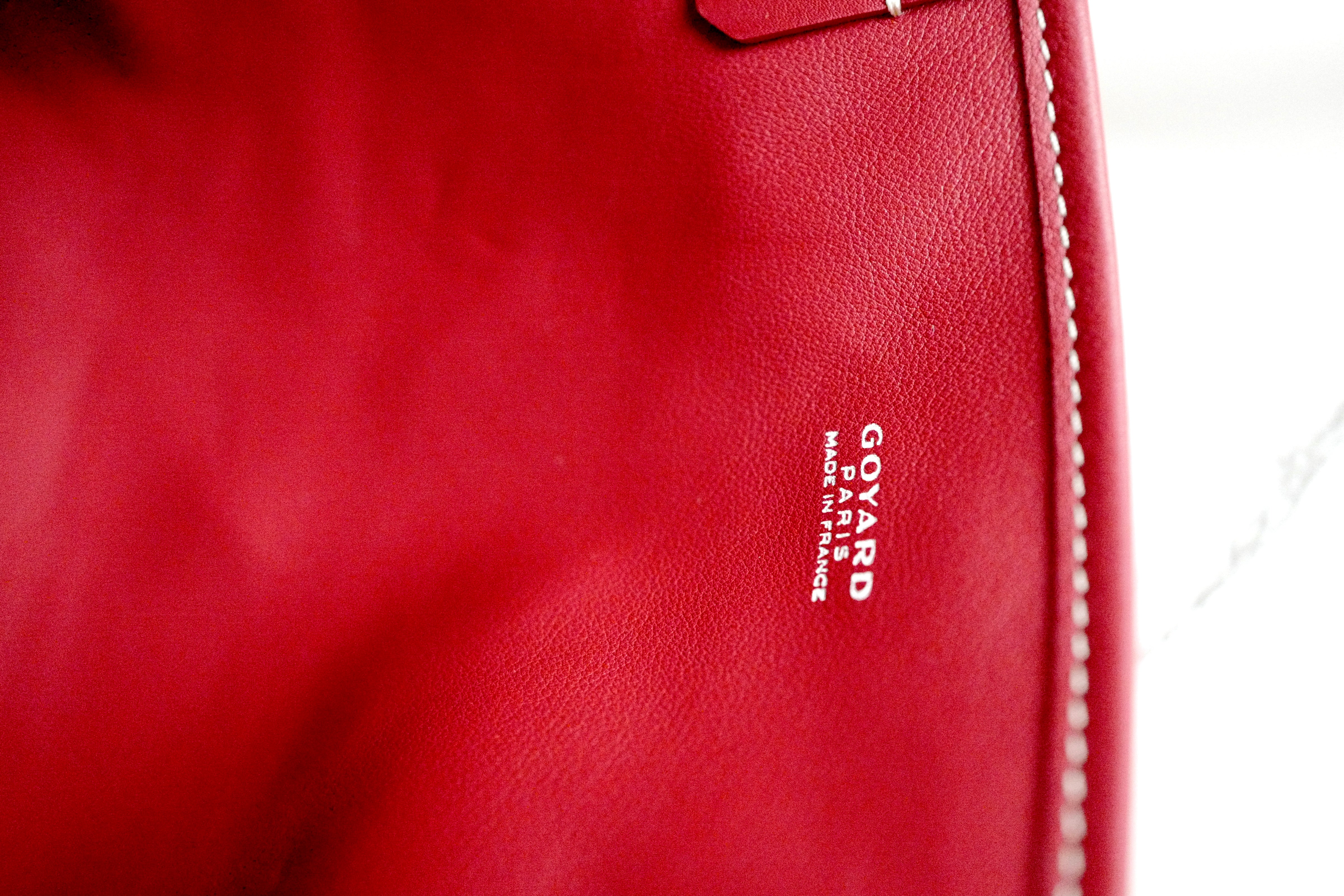 NEW Goyard Anjou Mini Tote Bag in Red with Palladium Hardware