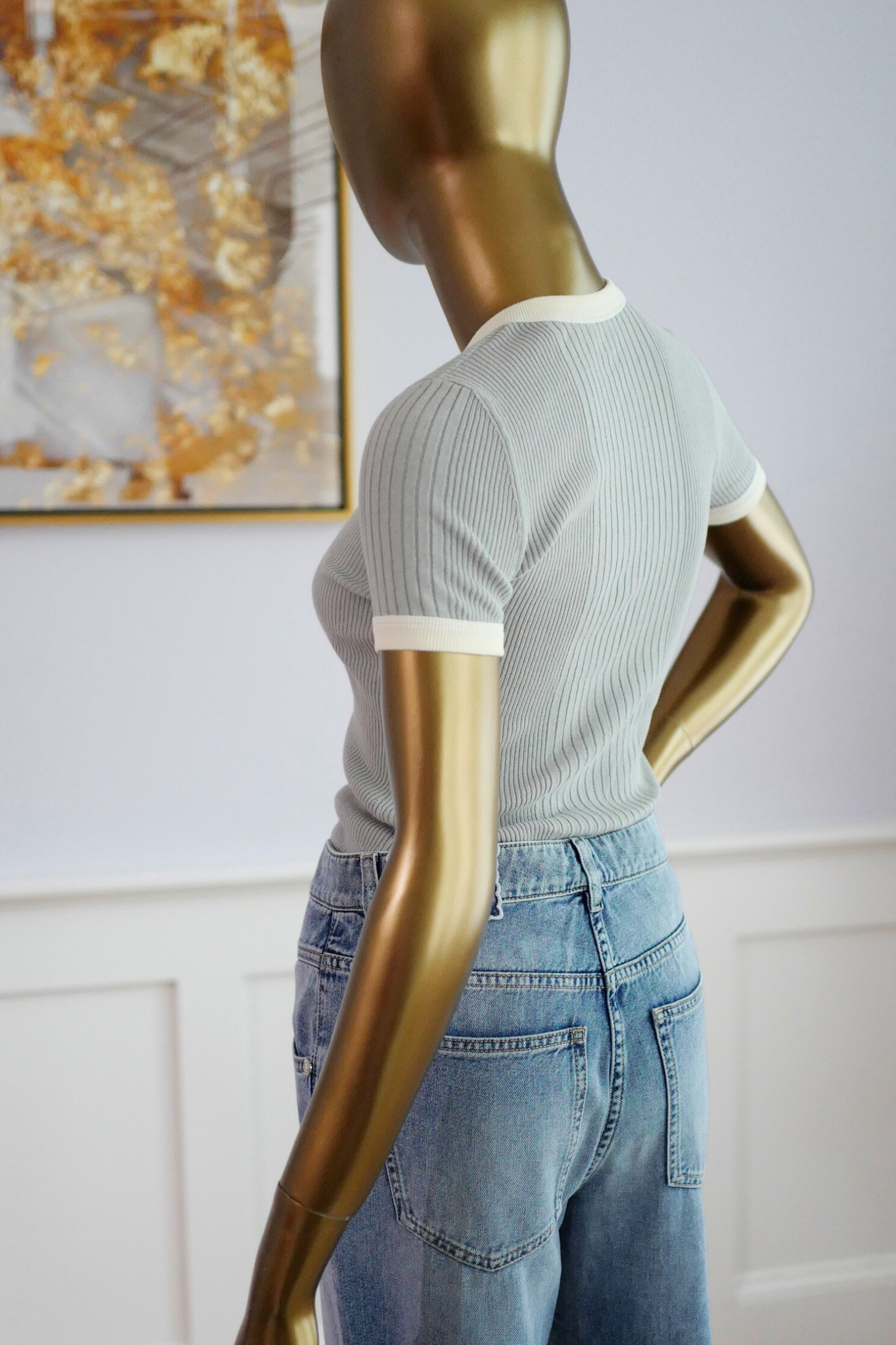 NEW Chanel Coco Beach 2025 Collection T-Shirt Grey size 34