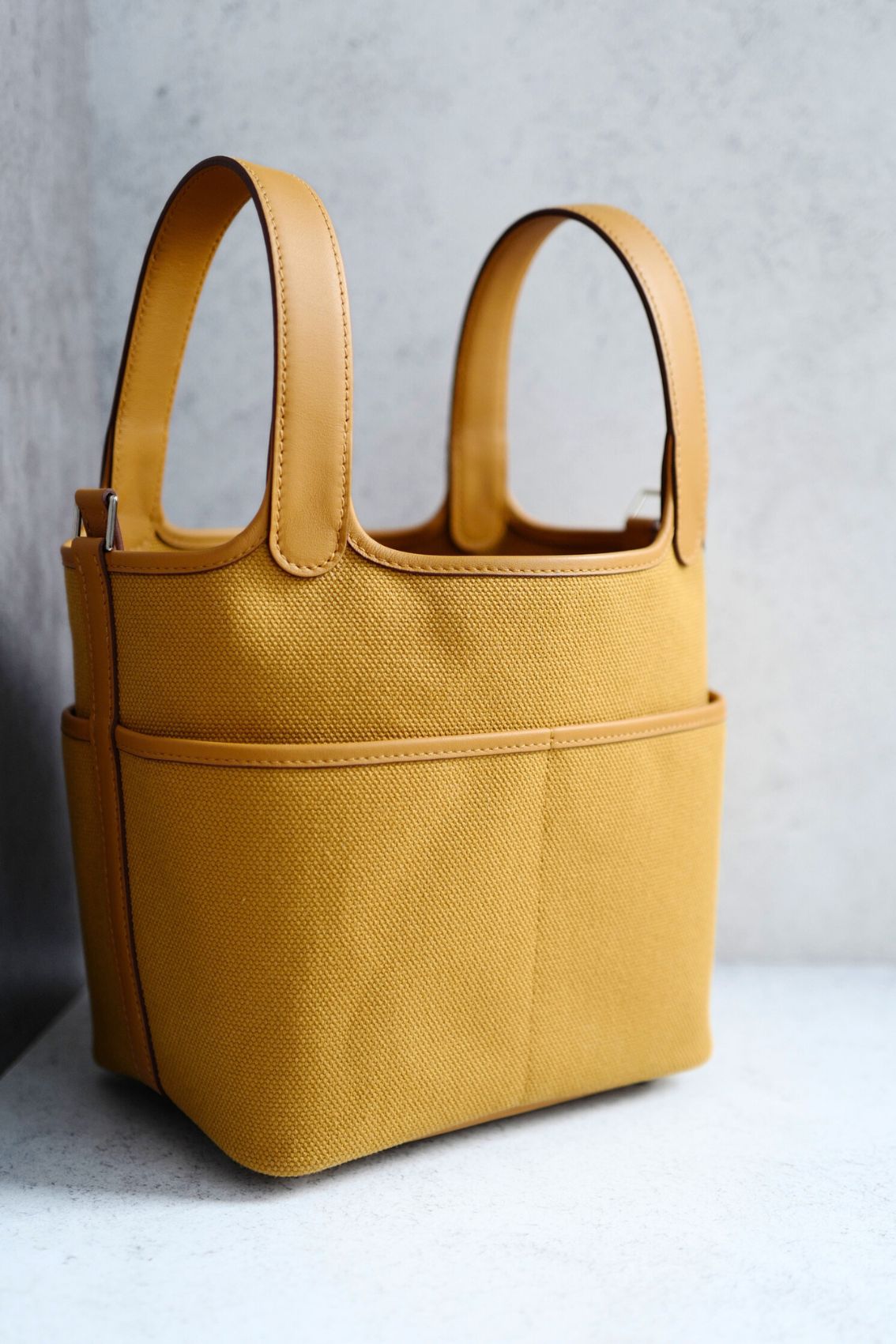 BNIB Hermes Picotin 18 Cargo in Sesame Palladium Hardware B Stamp