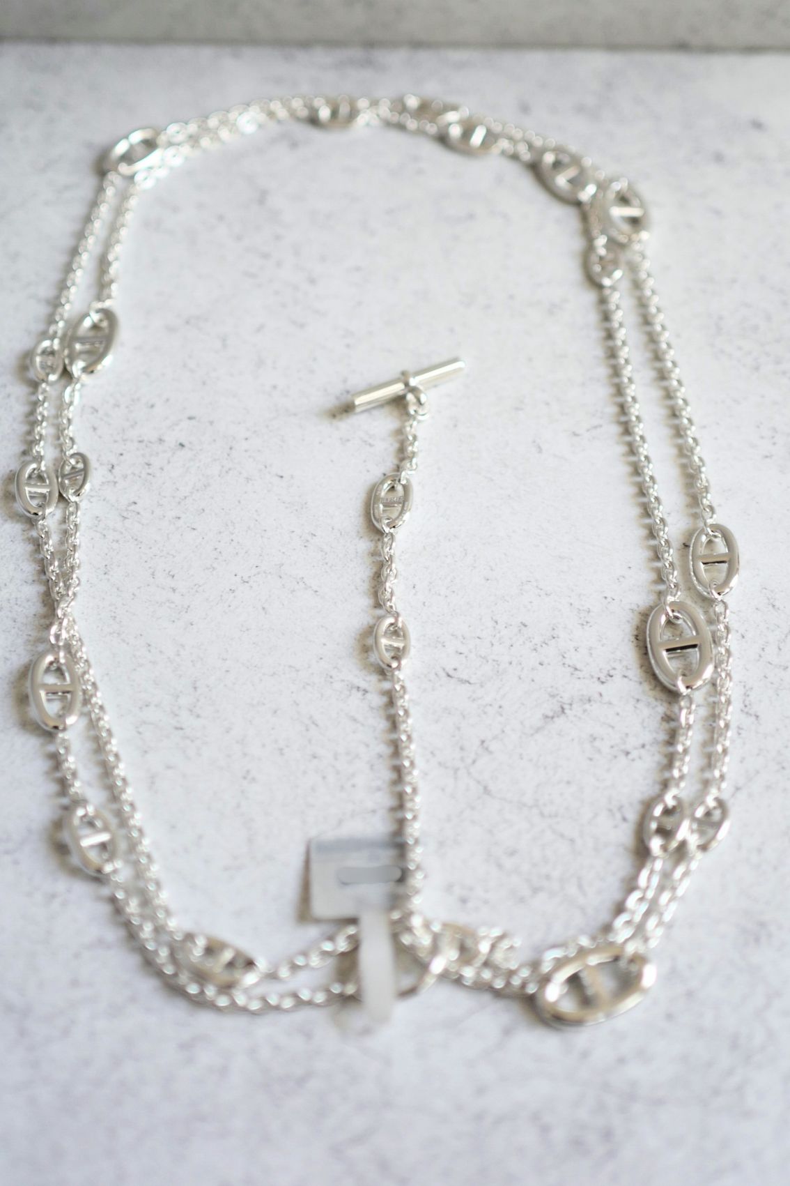 Hermès Farandole Long Necklace 160 Sterling Silver