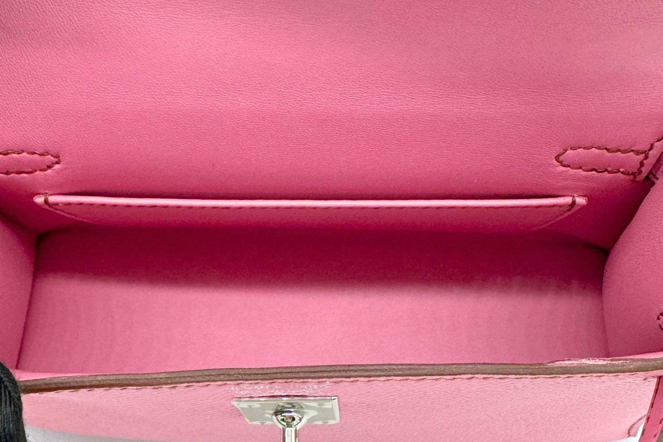 Hermes Mini Kelly 5P Bubblegum Pink Epsom Leather Palladium Hardware