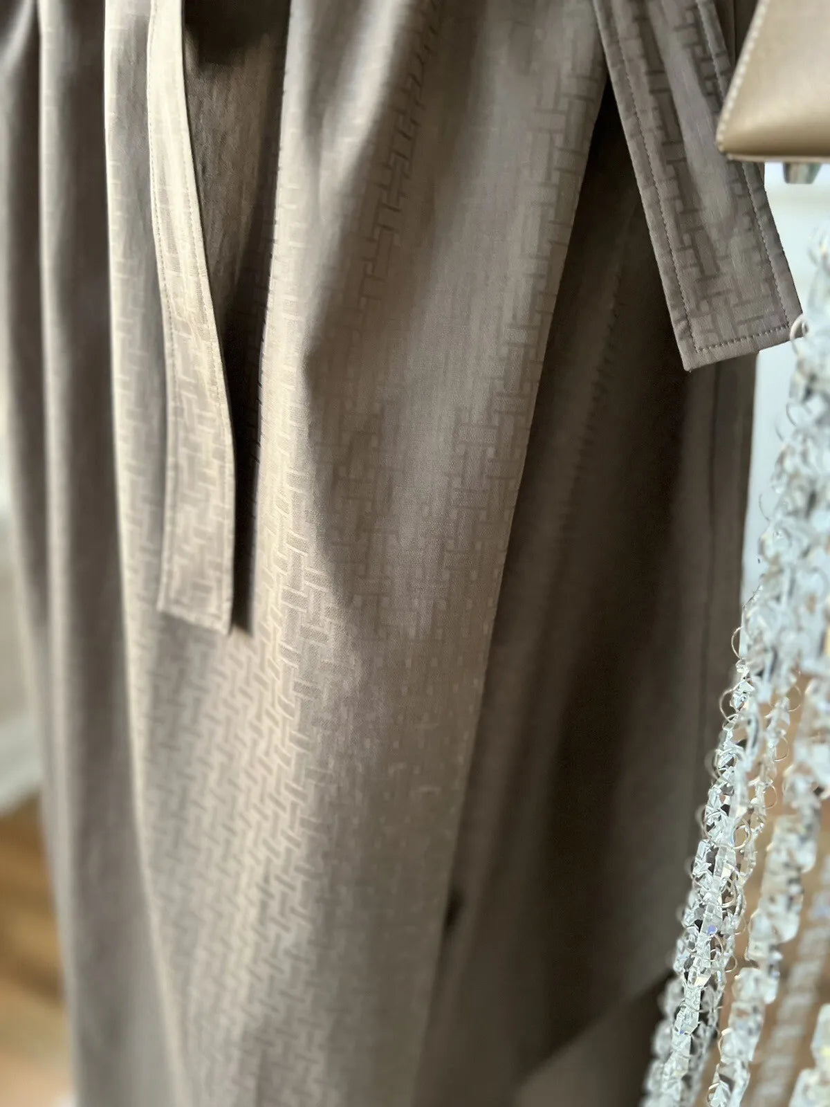 BNIB Hermes Robe Inspi Mosaique Caftan Dress Gris Etoupe Size 34 $3500 Retail