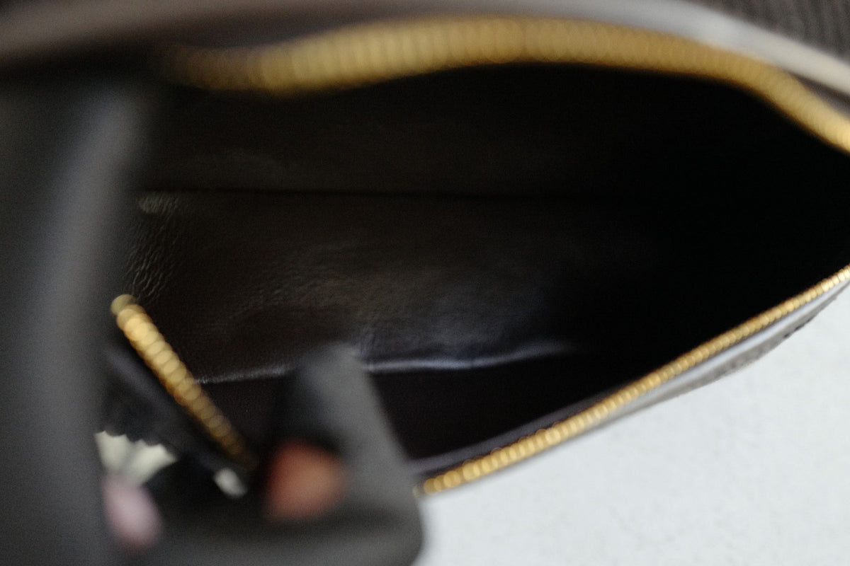 Loro Piana Extra Pocket L19 Dark Chocolate Corduroy Calfskin Sun Gold Hardware