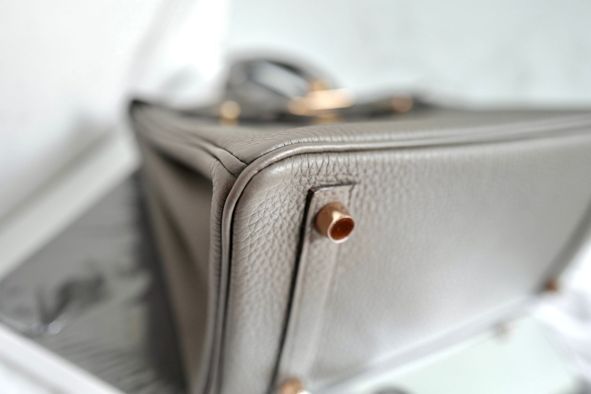 Hermès Birkin 25 Etain Togo Leather Gold Hardware Z Stamp