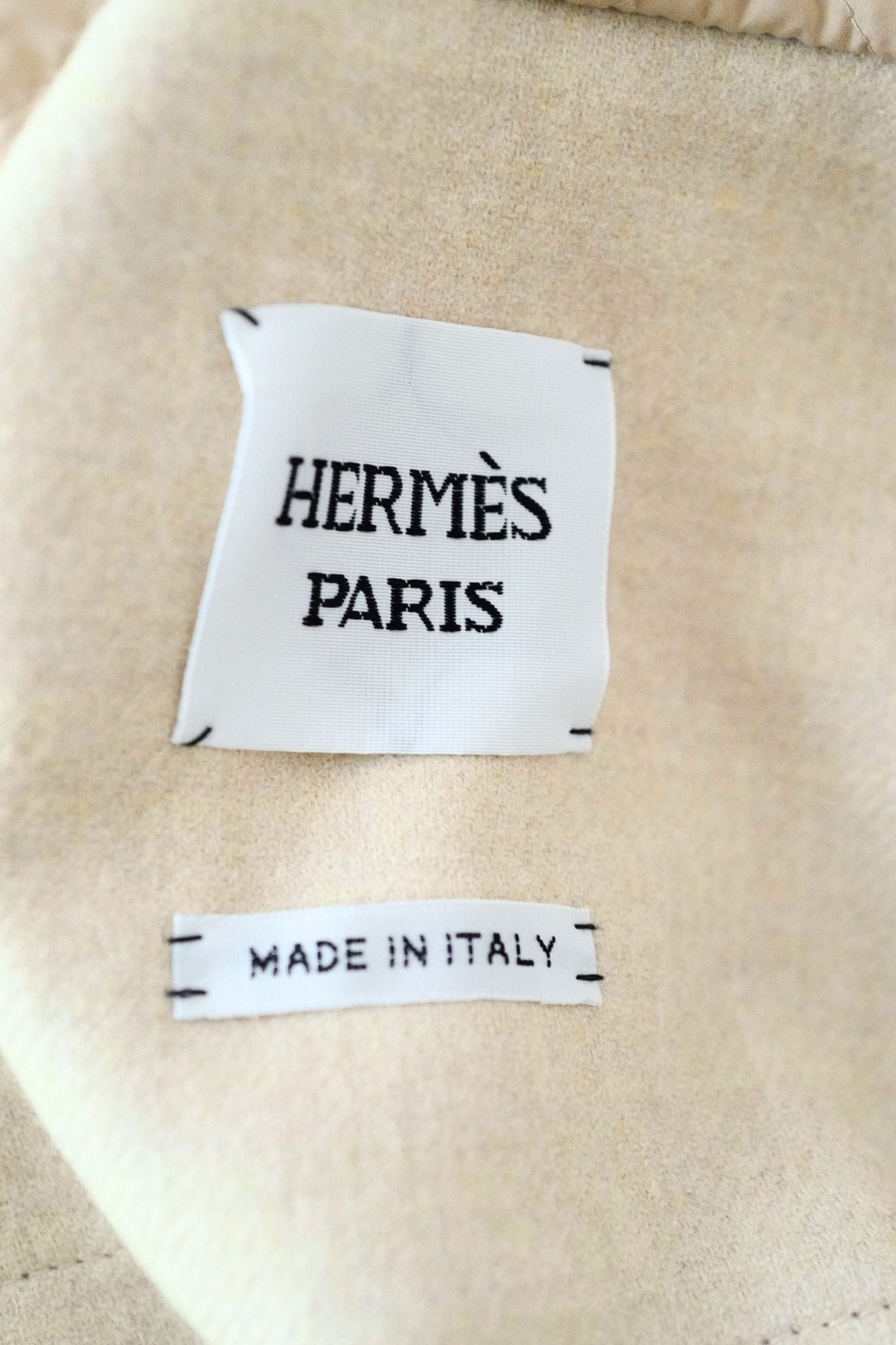 Hermès Blouson Sans Manches Mix Matière Blanc Marbre Wool Size 36