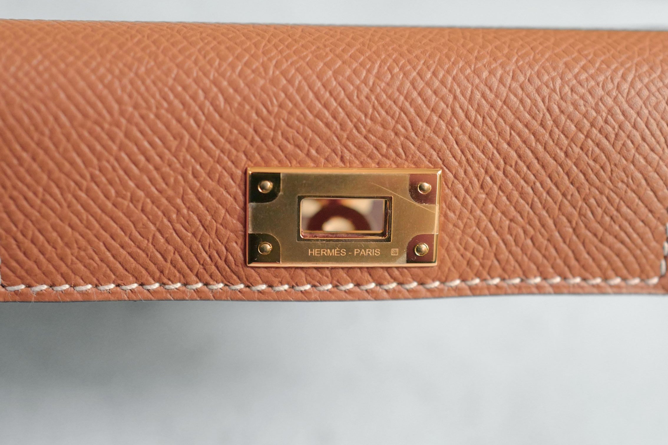 Hermès Kelly Pocket Bag Strap Naturel/Sable/Gold Swift Epsom Calfskin 105 mm