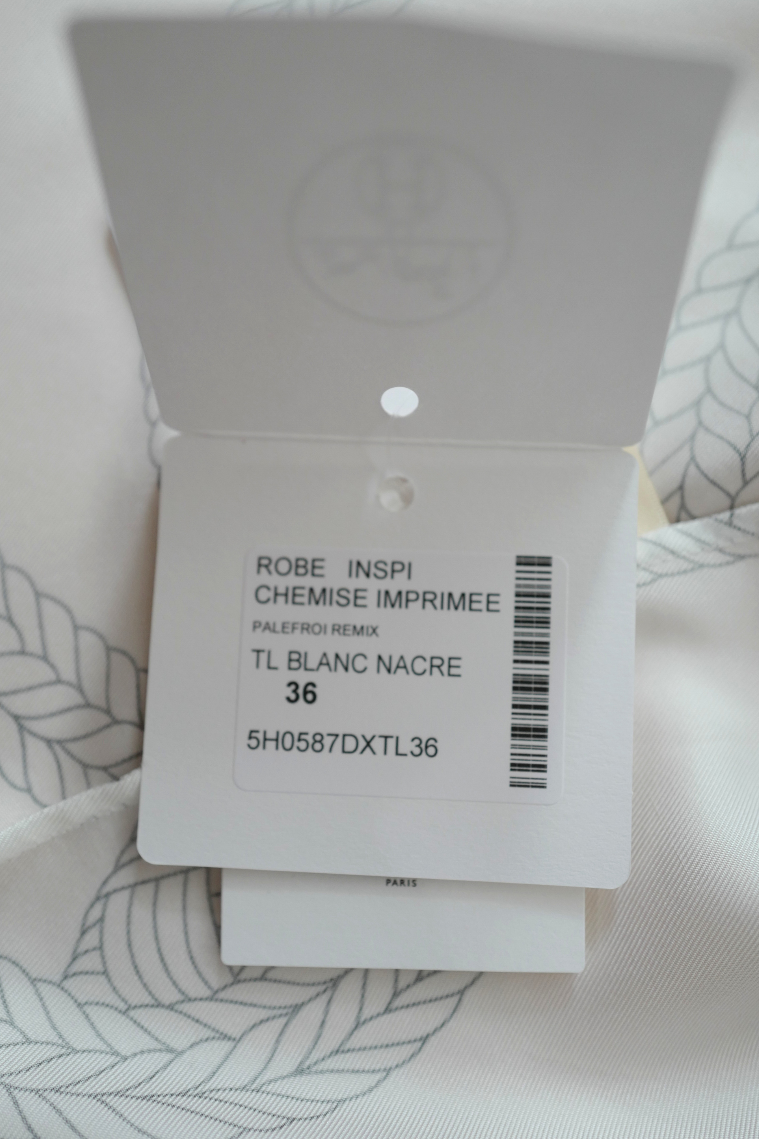 NEW Hermès "Palefroi Remix" Shirt Dress Blanc Nacre Silk Size 36