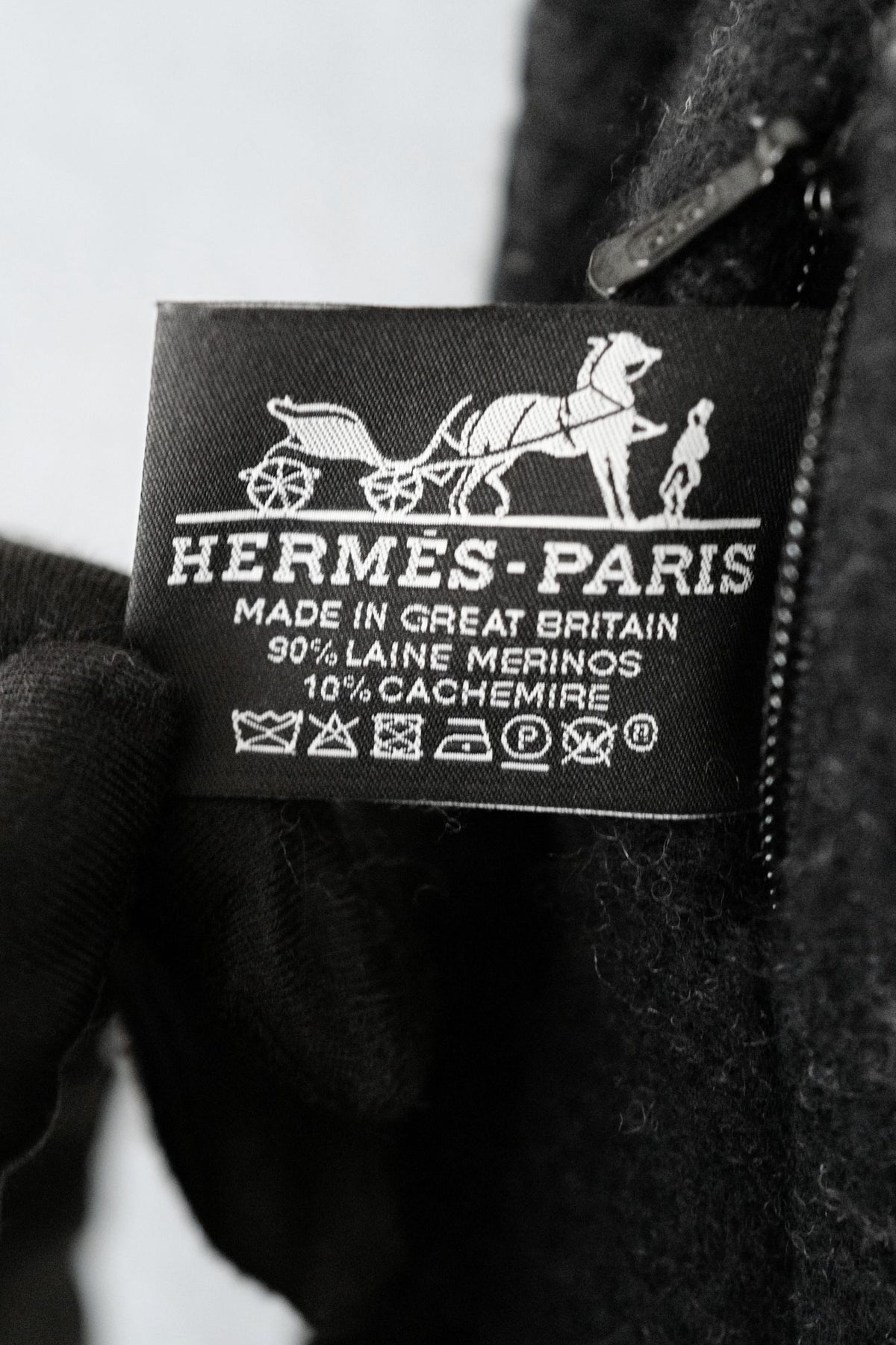 New Hermes Avalon III Jacquard Cushion Petit Modele Wool Cashmere Ecru Noir