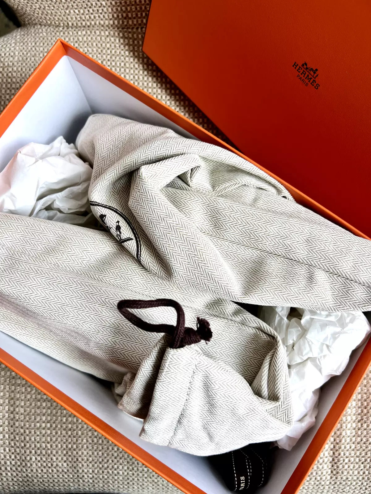 *BNIB* Hermes Womens Chypre Noir with Rhinestone Detail Calfskin Suede Size 37