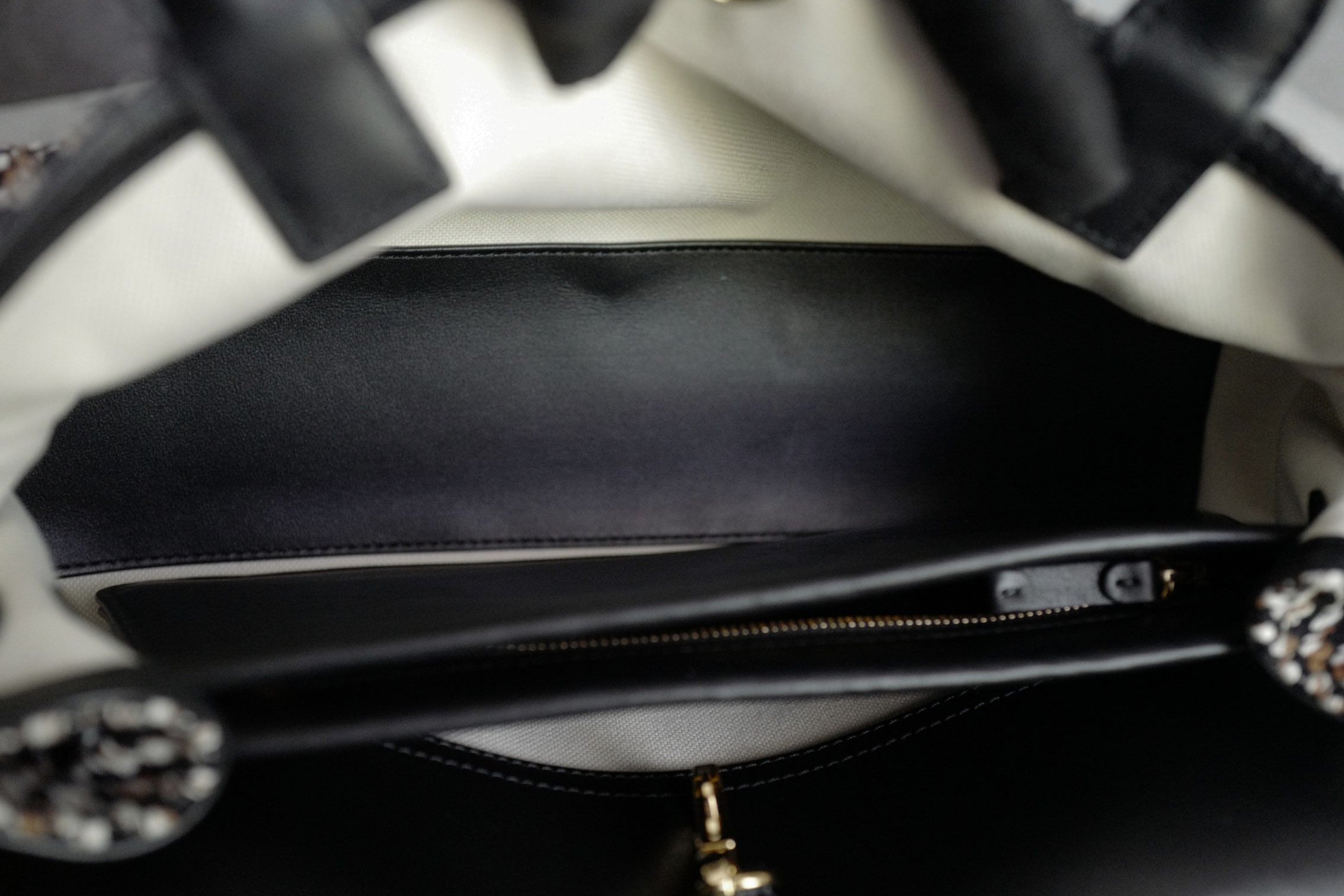 Chanel 26S Small Shopping Bag Matthieu Blazy Black Ecru Wool Gold Hardware