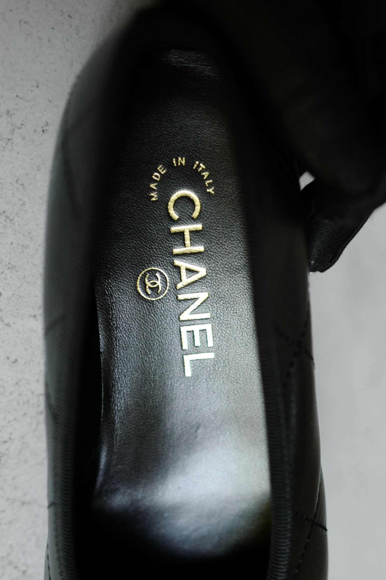 Chanel 26M Coco Beach Ballet Flats Black Lambskin Size 37