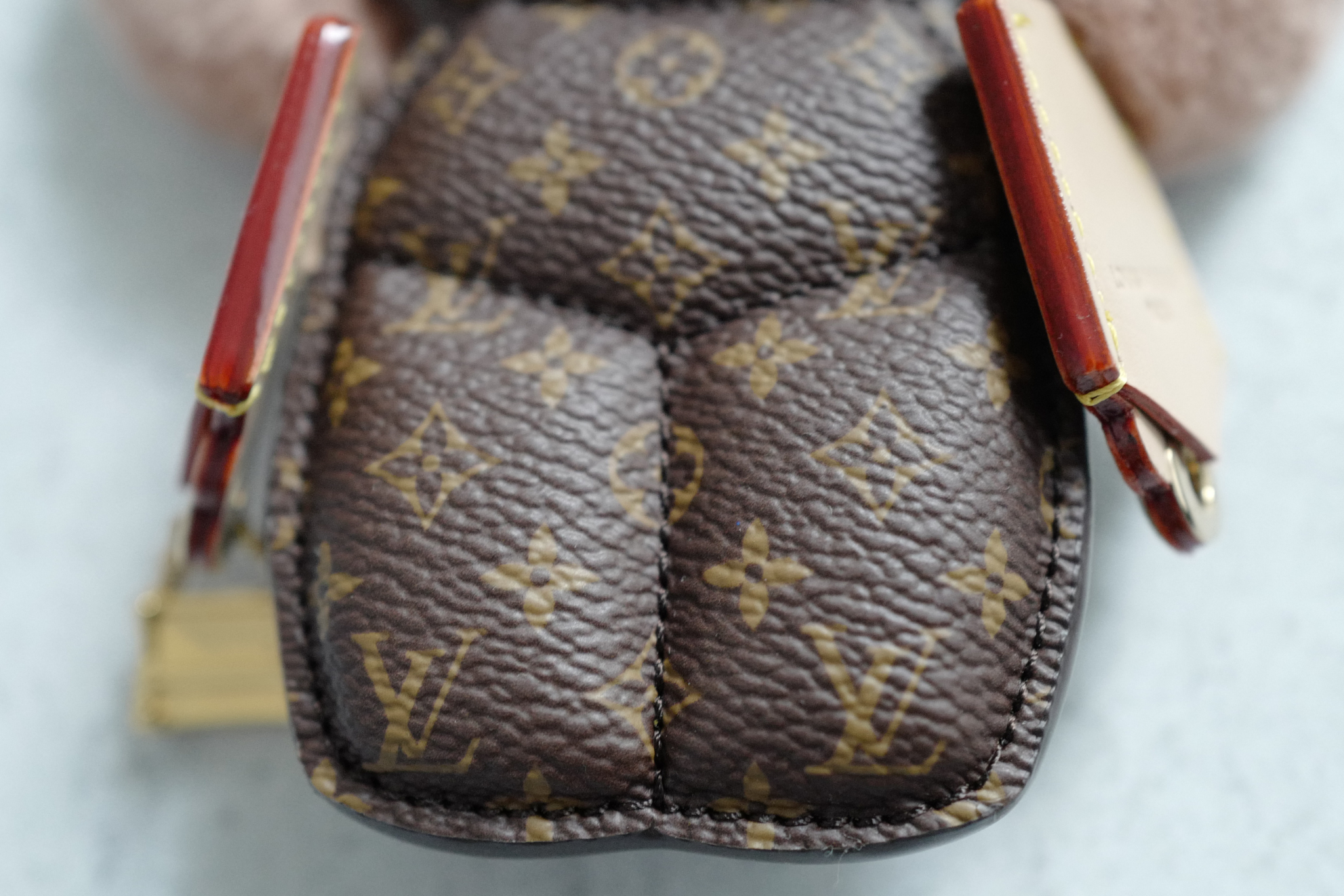 Louis Vuitton Vivienne Fashionista Bag Charm Brown Mink Leather Gold Hardware