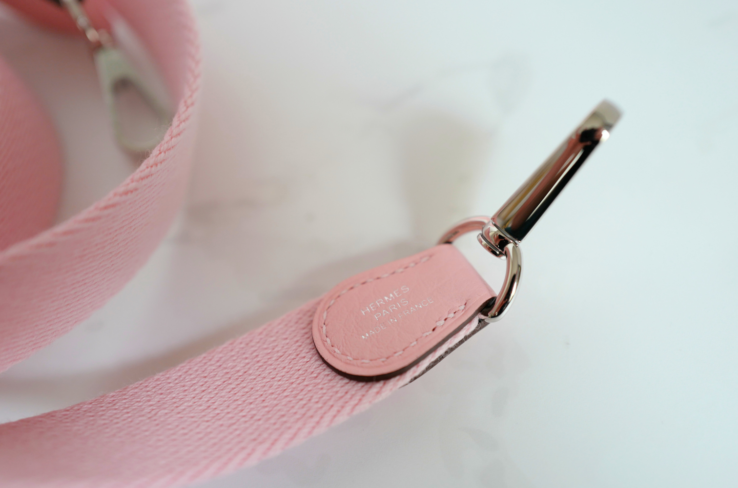 BNIB Hermès Mini Evelyne Bag Rose Sakura Clemence Leather Palladium Hardware