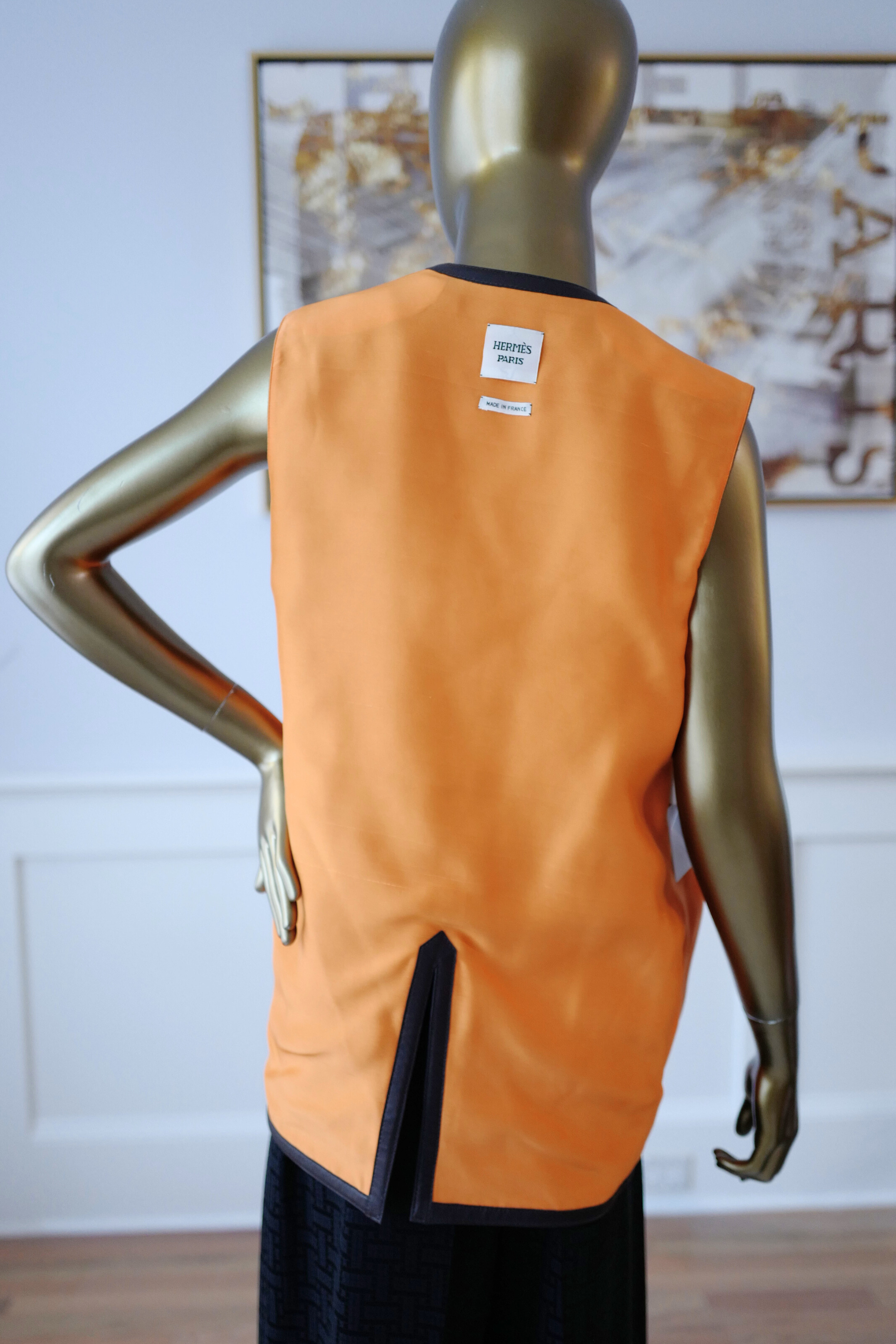 Hermès Women’s Limited Re-edition Outdoor Jacket Reversible Marron Muscade Silk Shantung Size 36 with Nappa Lambskin Trim