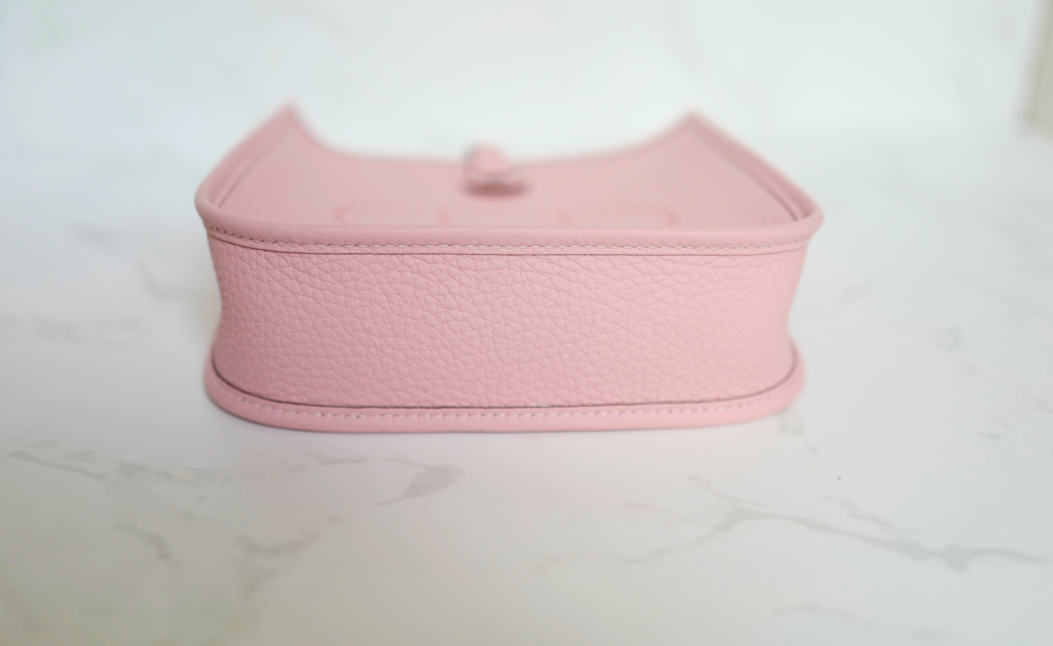 BNIB Hermès Mini Evelyne Bag Rose Sakura Clemence Leather Palladium Hardware