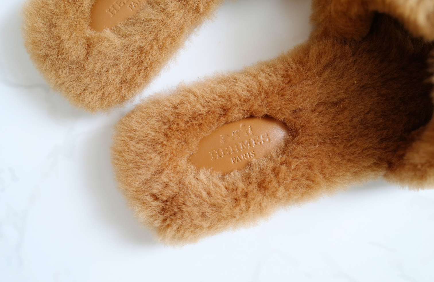 New Hermès Oran Sandal in Sheep Fur Naturel  Size 39