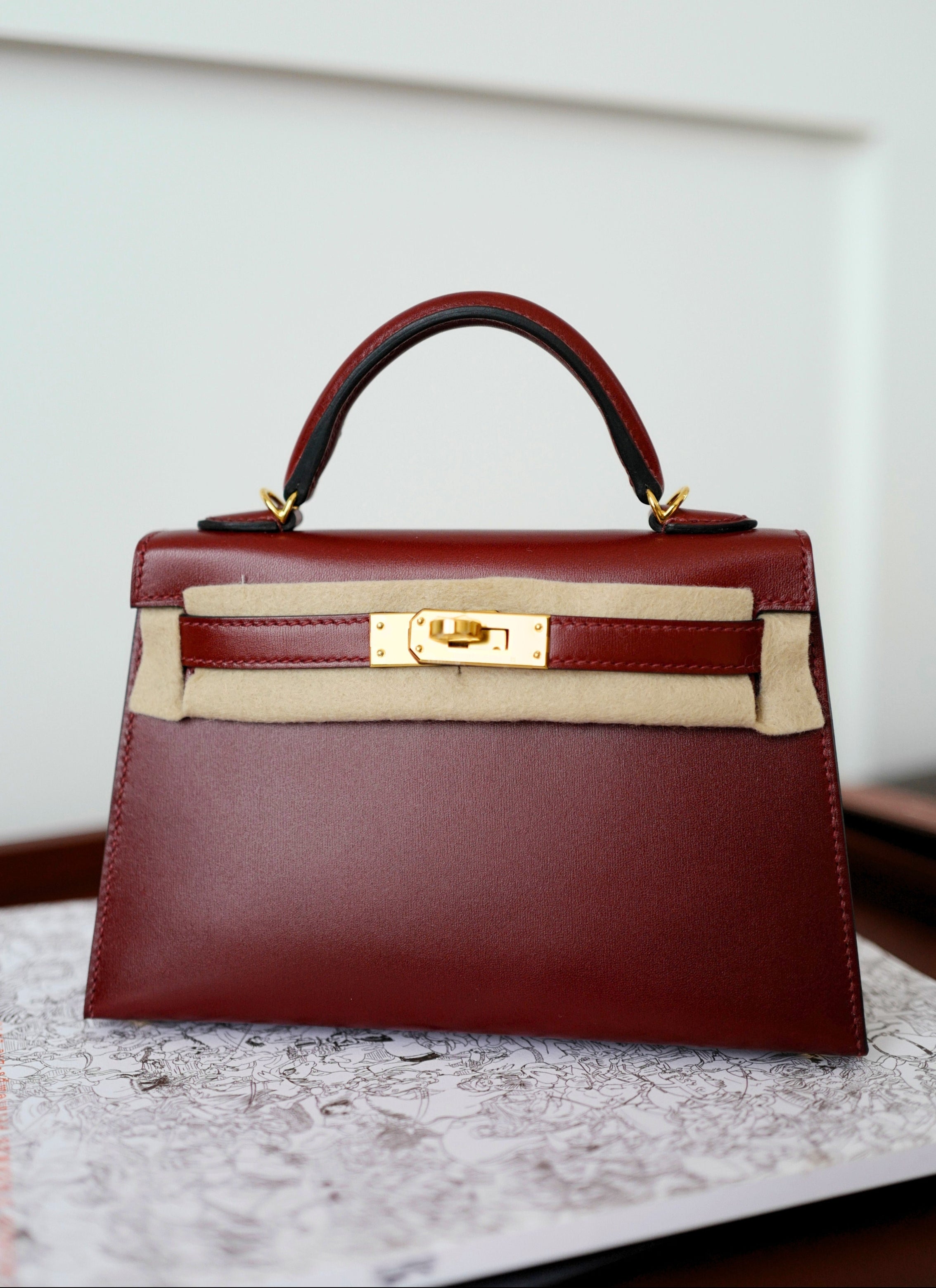 BNIB Hermès Mini Kelly 20 Rouge H Box Calf Leather Gold Hardware K Stamp 2025
