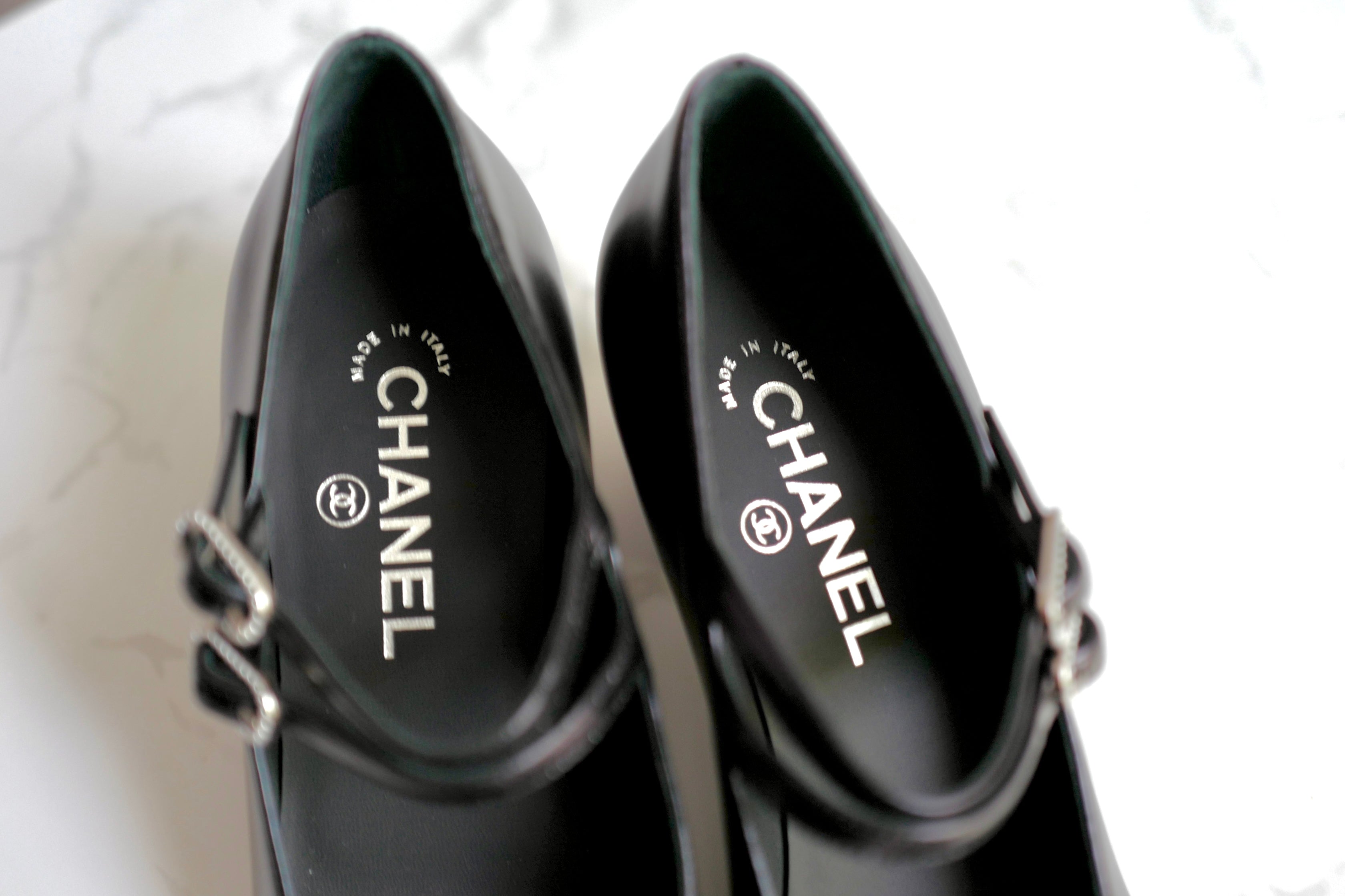 BNIB Chanel 24S Mary Jane Heels In Black Leather size 38.5 $1350