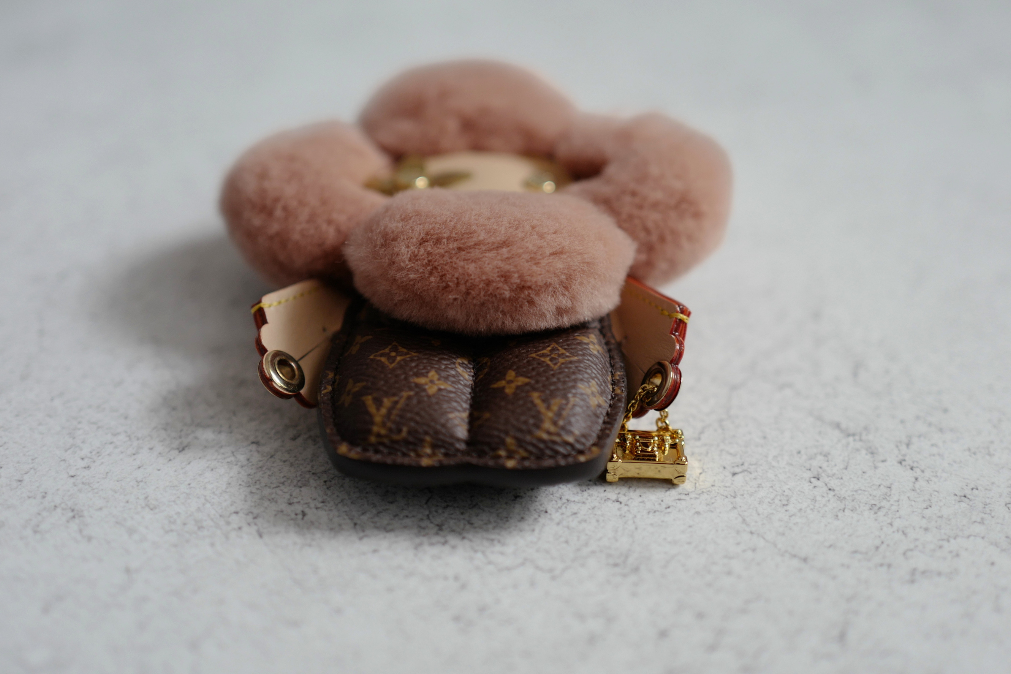 Louis Vuitton Vivienne Fashionista Bag Charm Brown Mink Leather Gold Hardware