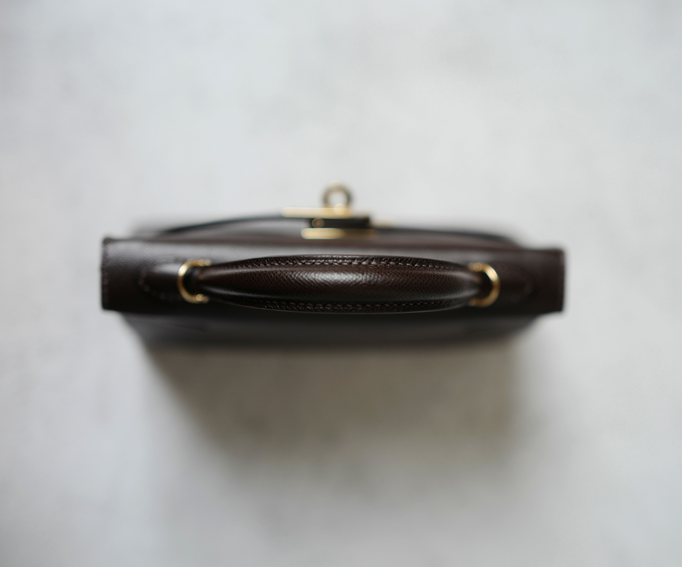 Hermès Mini Kelly 20 Bag in Bai Brun Veau Madame Leather with Permabrass Hardware K Stamp