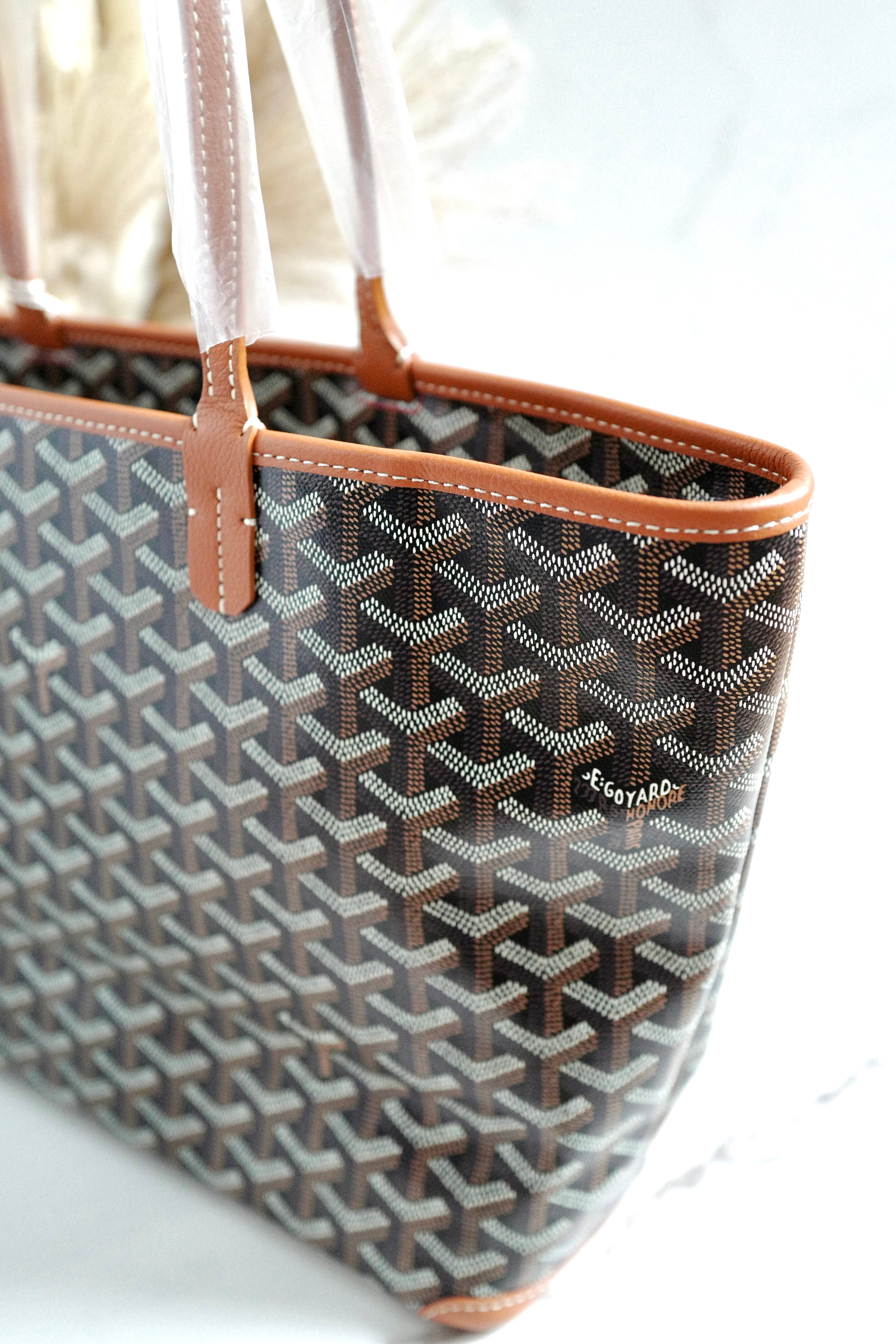 NEW Goyard Artois PM Bag in Black & Tan with Palladium HW