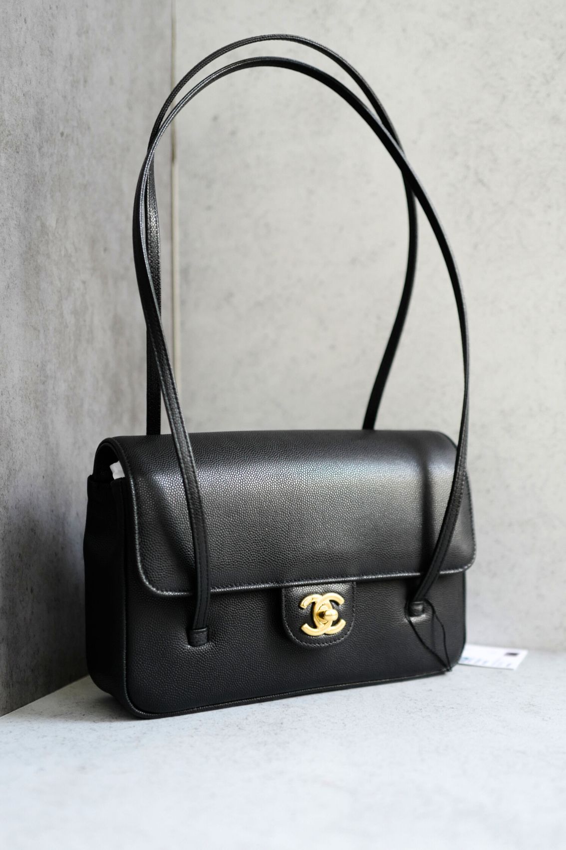Chanel 26s Preppy Coco 22 Small Black Grained Shiny Calfskin With Gold Hardware