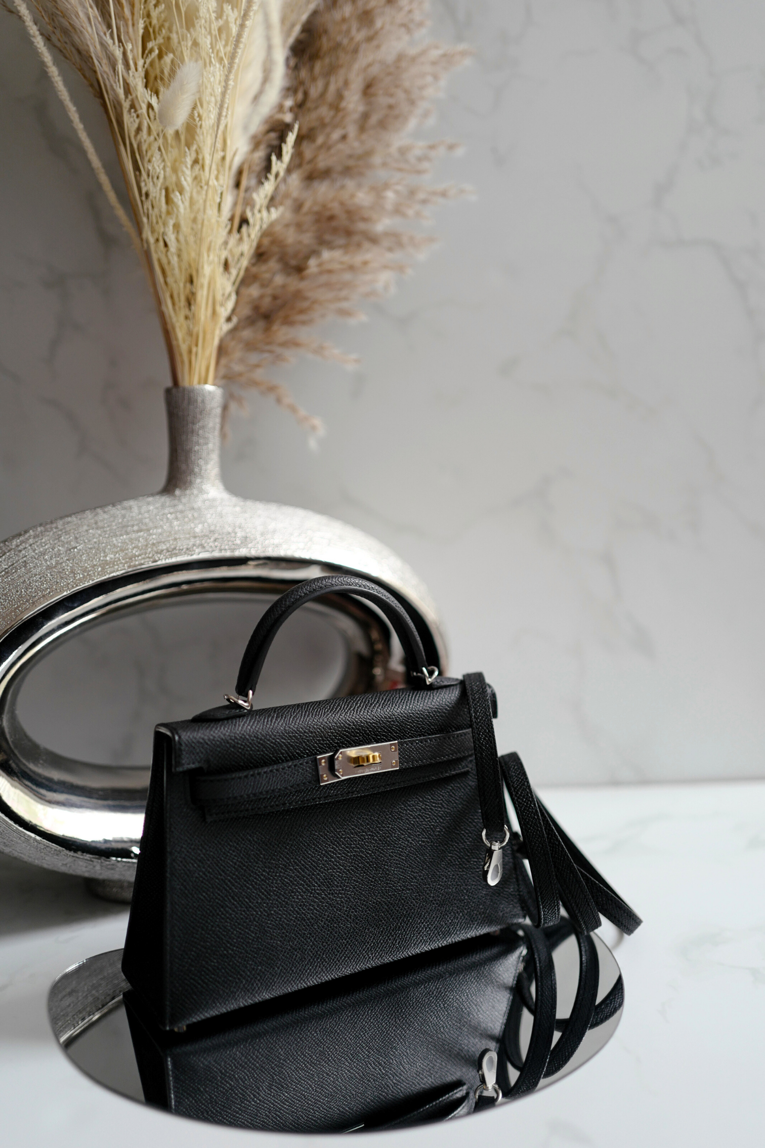 BNIB Hermes Mini Kelly Noir Black Epsom Electrum Hardware 2025