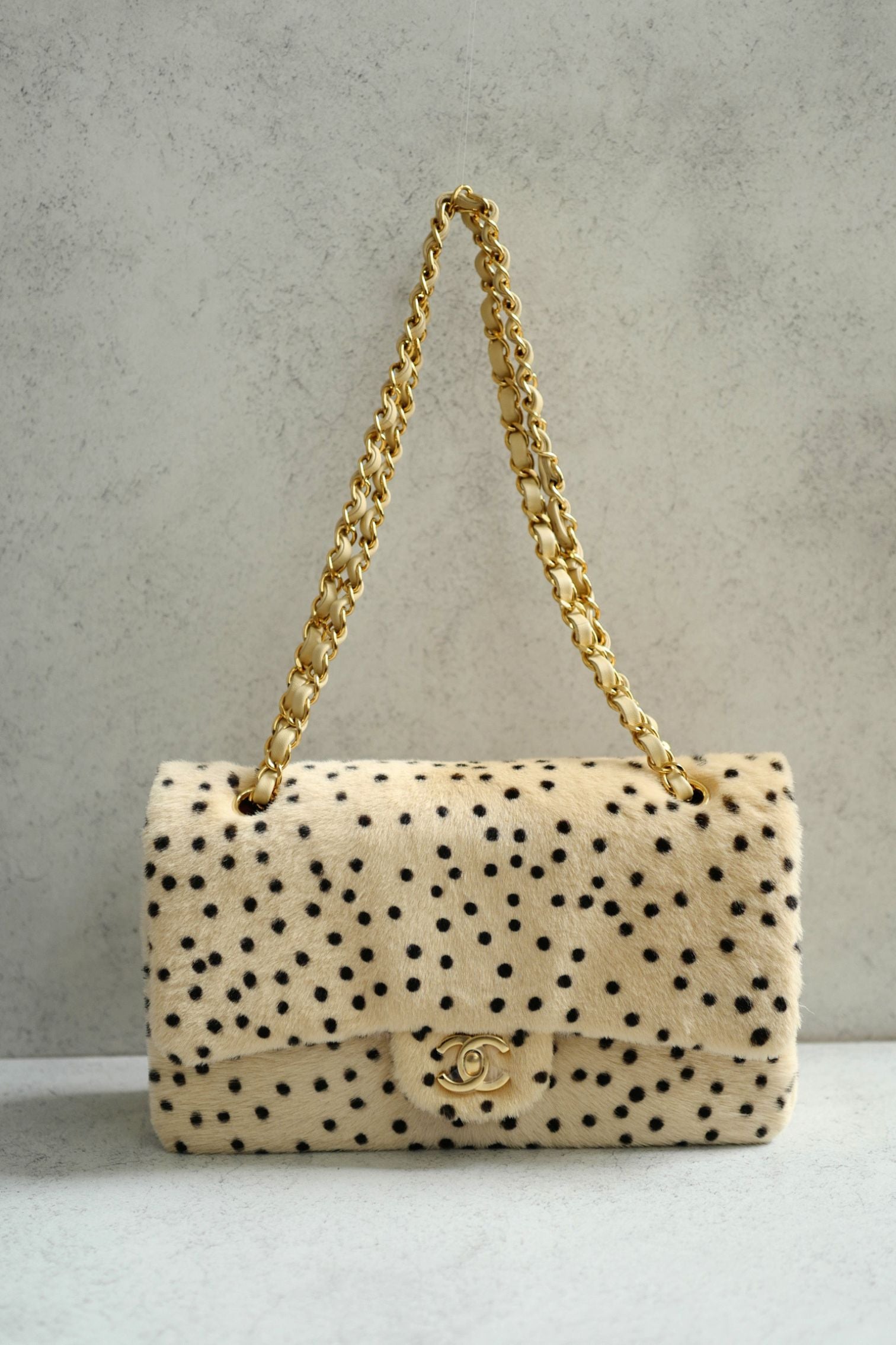 Chanel 26A Métiers d’Art Classic Flap Leopard Pony Lambskin Light Beige & Black