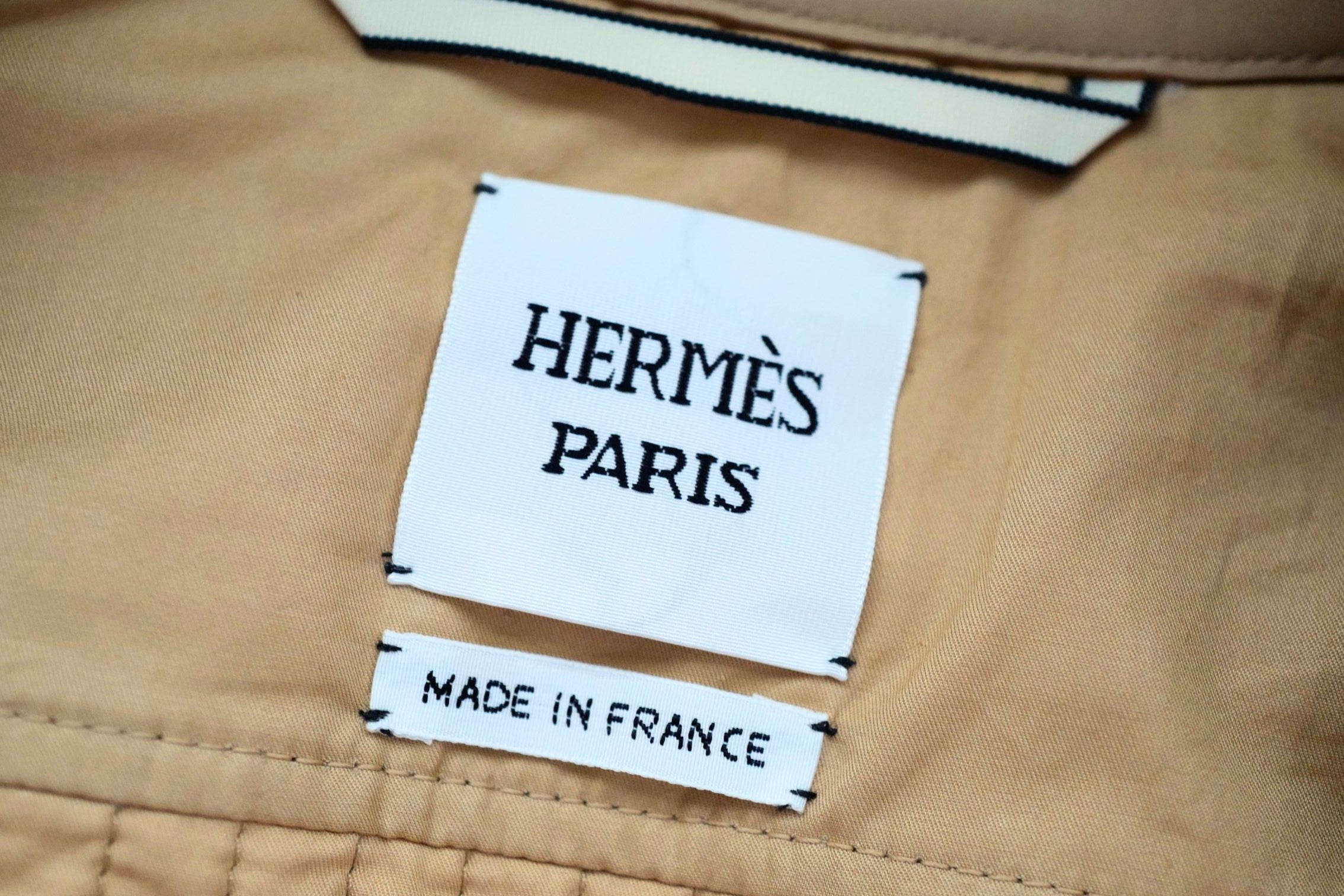 NEW Hermès Quilted Outdoor Jacket Beige Cajou size 36