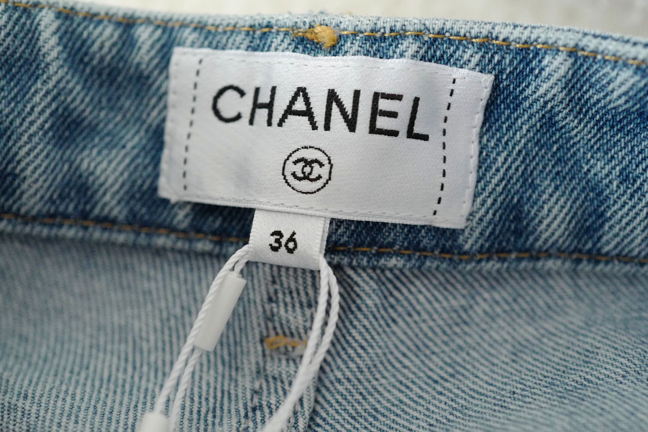 Chanel Métiers d’Art 2026 Matthieu Blazy Denim Blue Jeans Pants Size 36