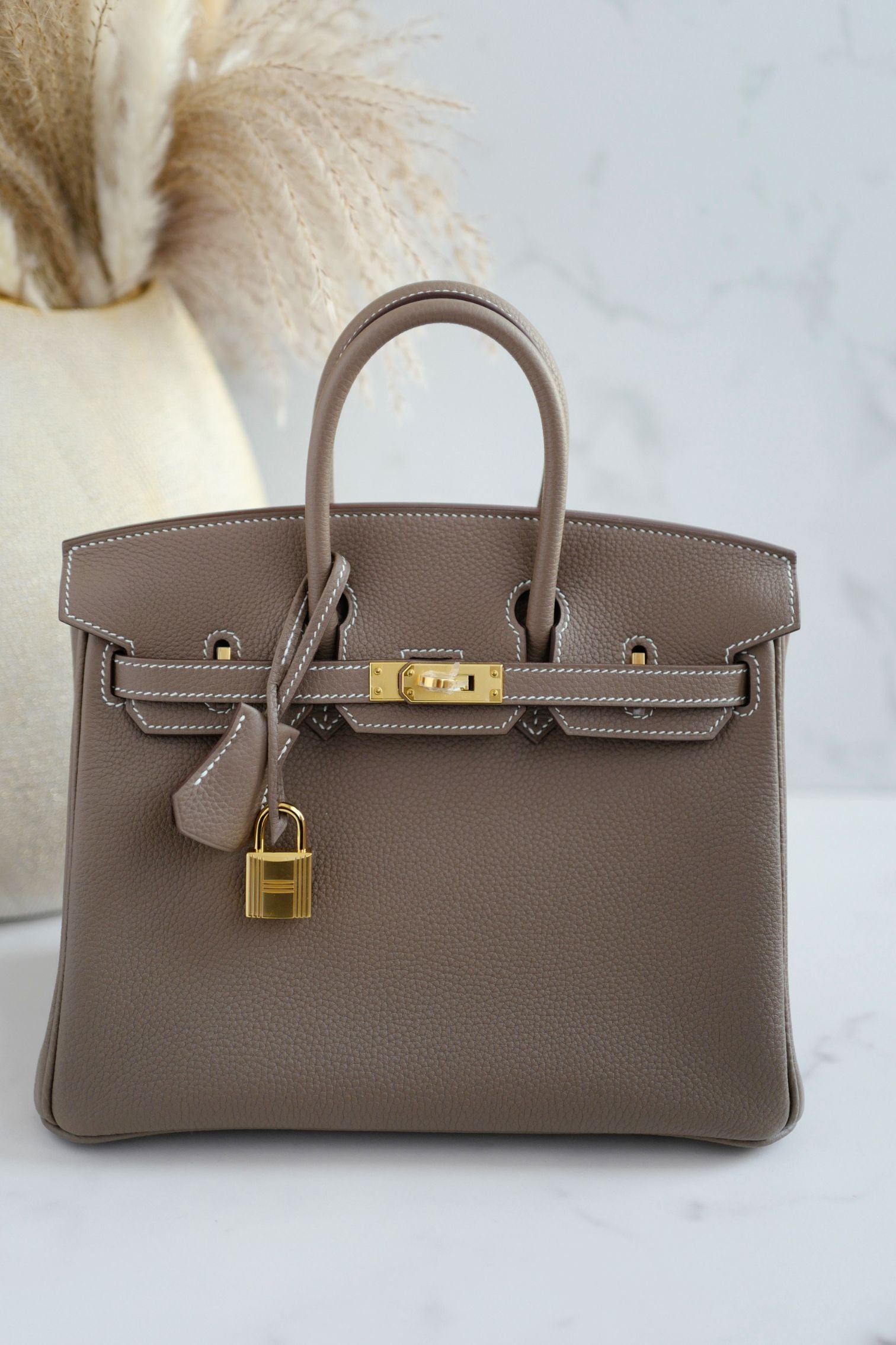Hermes Birkin 25 Etoupe Togo Leather Gold Hardware K Stamp 2025