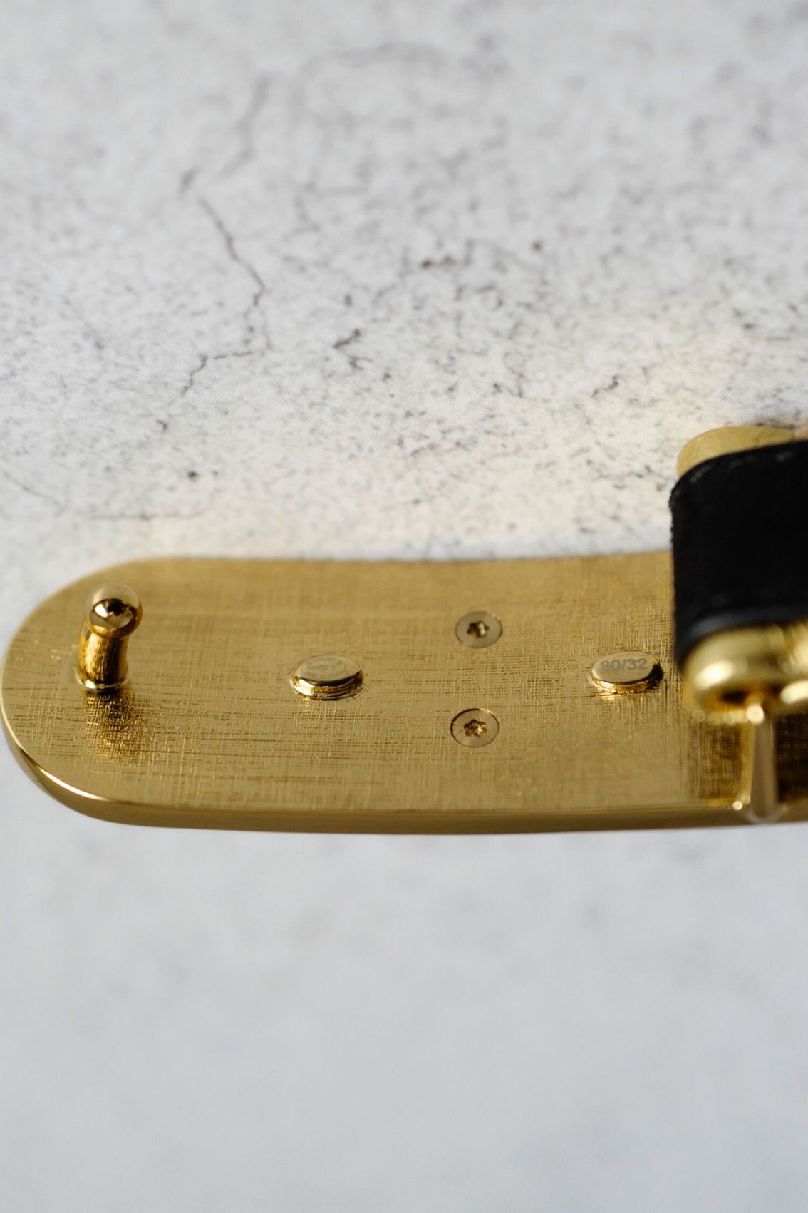 Chanel 24S Womens Leather Belt in Goatskin, Lambskin & Metal Black & Gold 80