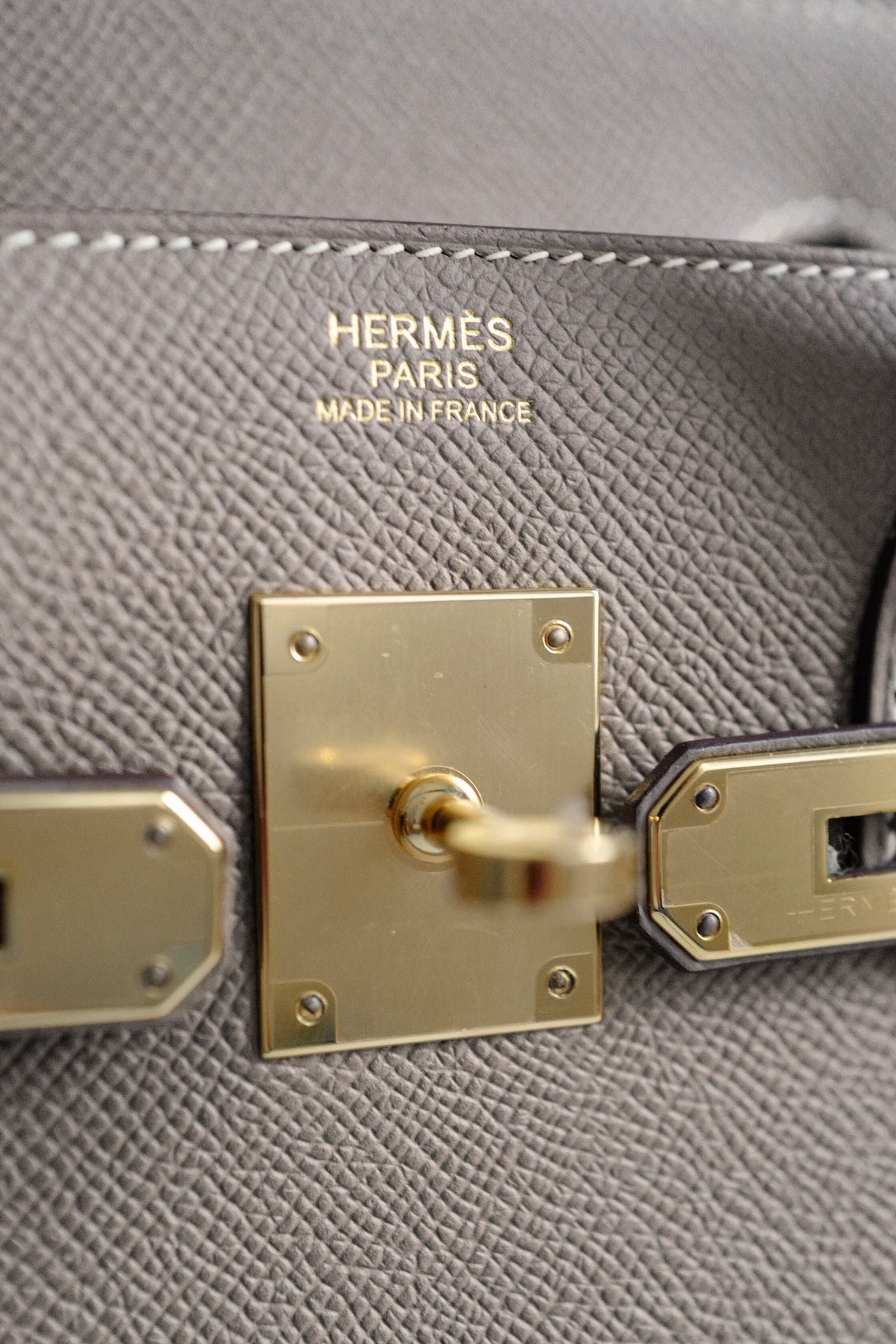 Hermès Birkin 30 Etoupe Epsom Leather Sellier with Gold HW Stamp Z