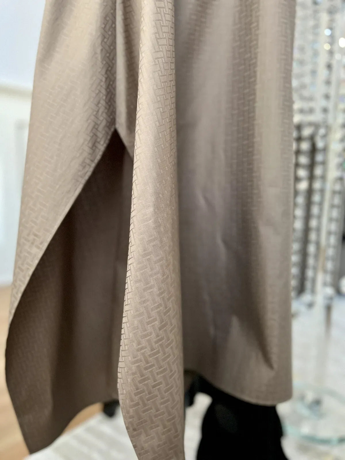BNIB Hermes Robe Inspi Mosaique Caftan Dress Gris Etoupe Size 34 $3500 Retail