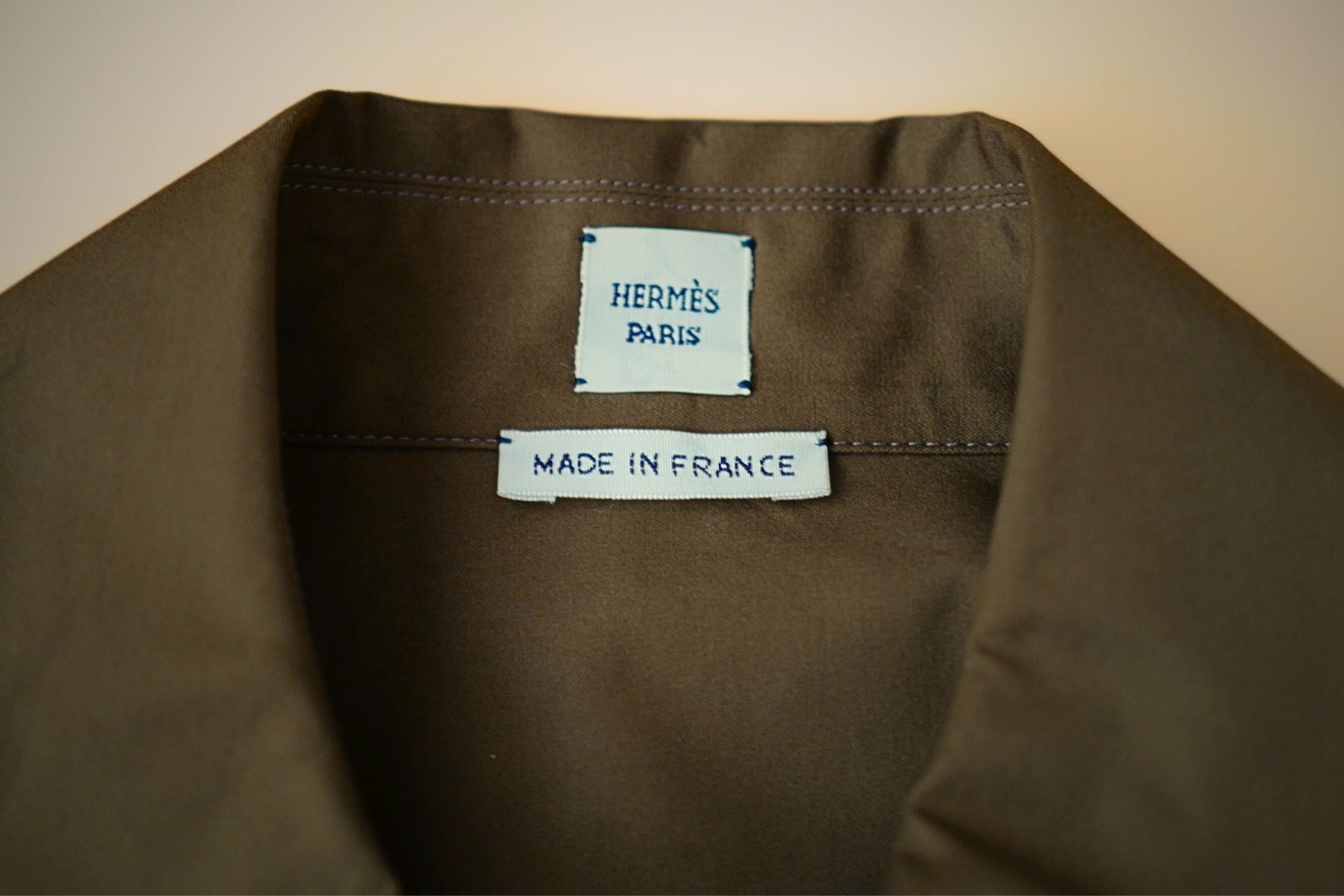 Hermès Women Shirt Marron Muschio Cotton Twill Size 36