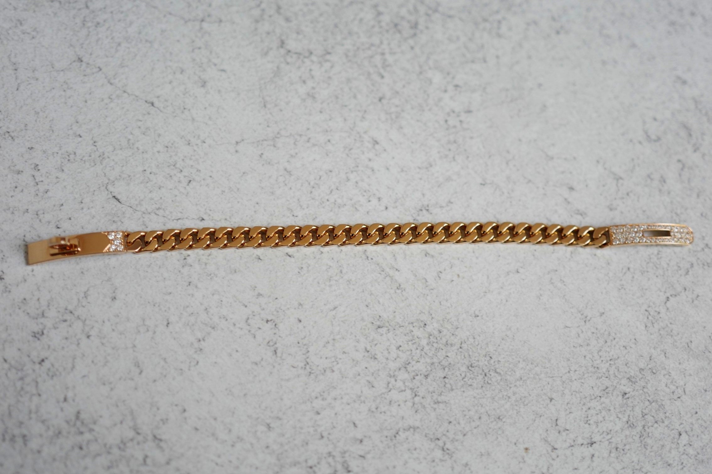 Hermès Kelly Gourmette Bracelet SH Small Model Rose Gold with 41 Diamonds