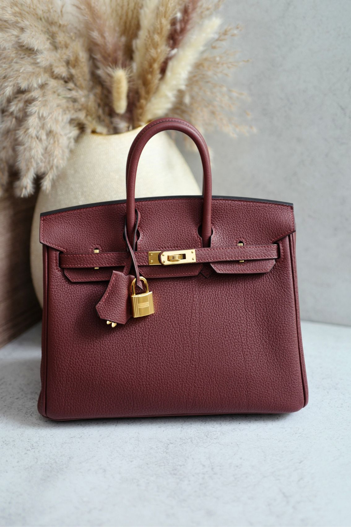 Hermes Birkin 25 Rouge H Togo Leather Gold Hardware K Stamp 2025