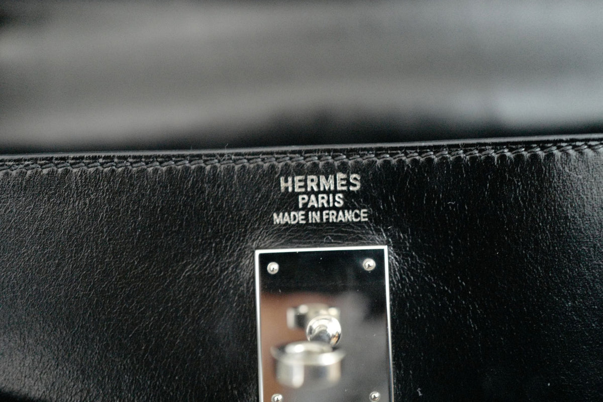 Hermes Kelly 40 Lakhis Noir Calfskin Leather Palladium Hardware