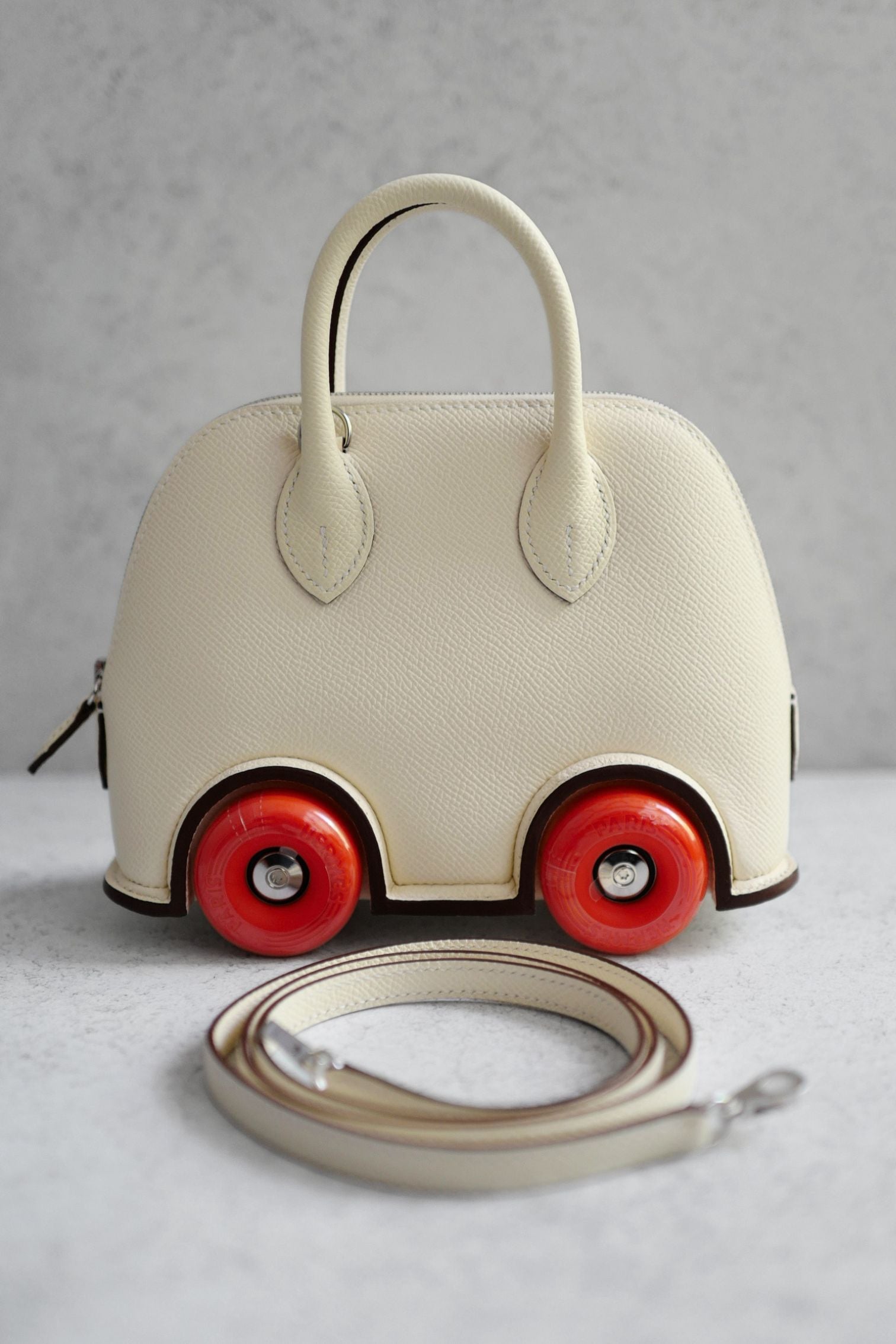 Hermès Bolide on Wheels Bag Nata Orange Epsom Calfskin Palladium HW G Stamp