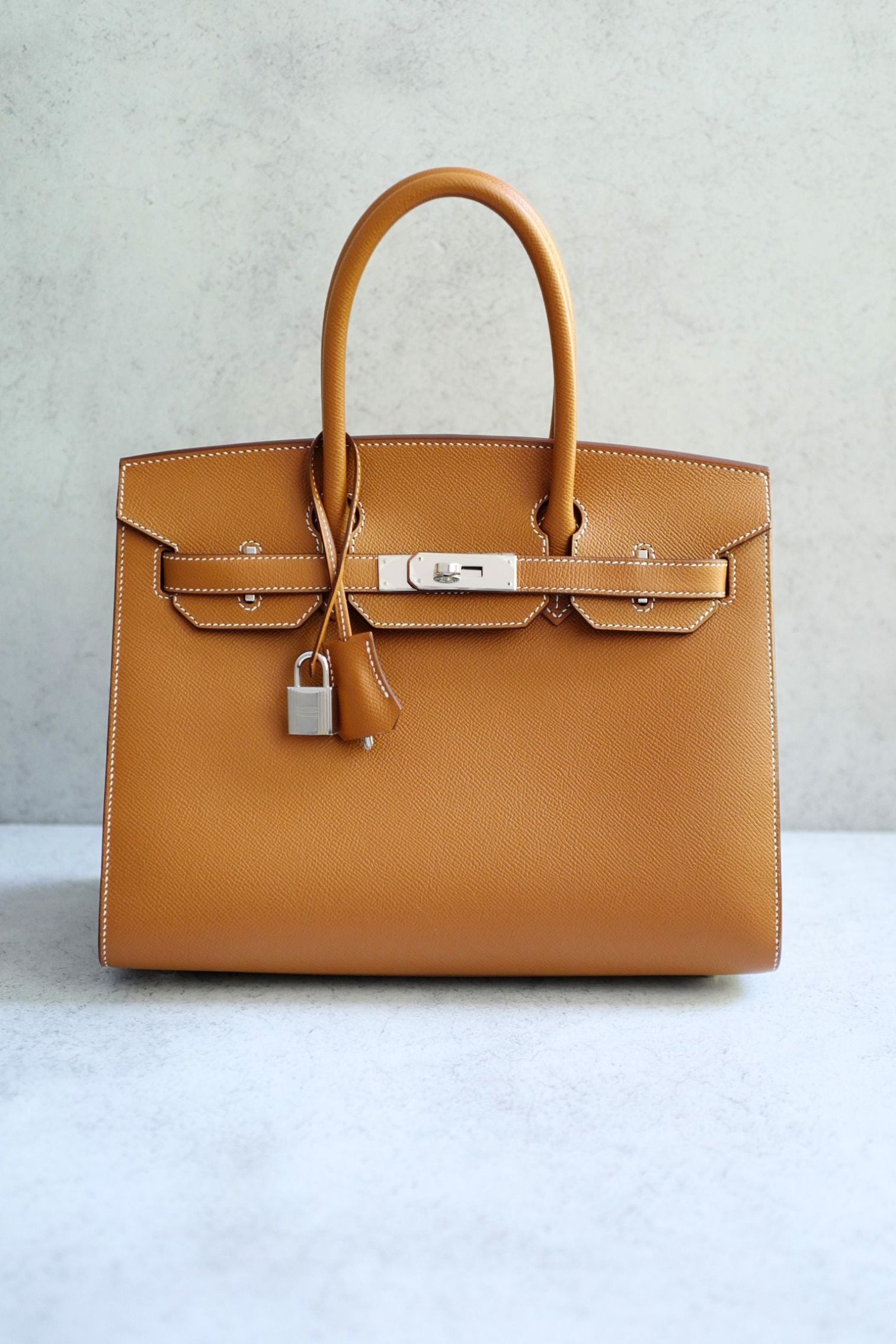Hermès Birkin 30 Gold Epsom Sellier Palladium Hardware Z Stamp
