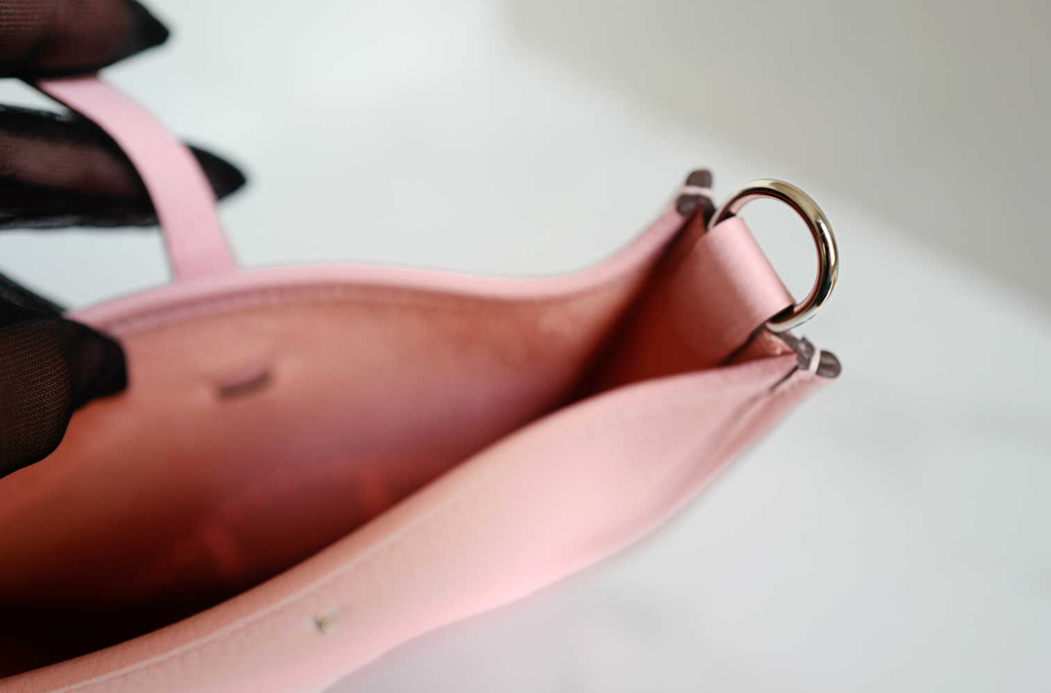 BNIB Hermès Mini Evelyne Bag Rose Sakura Clemence Leather Palladium Hardware