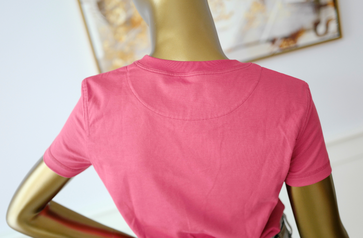 New Hermès Women’s Embroidered Pocket T-Shirt Rose Framboise Size 34