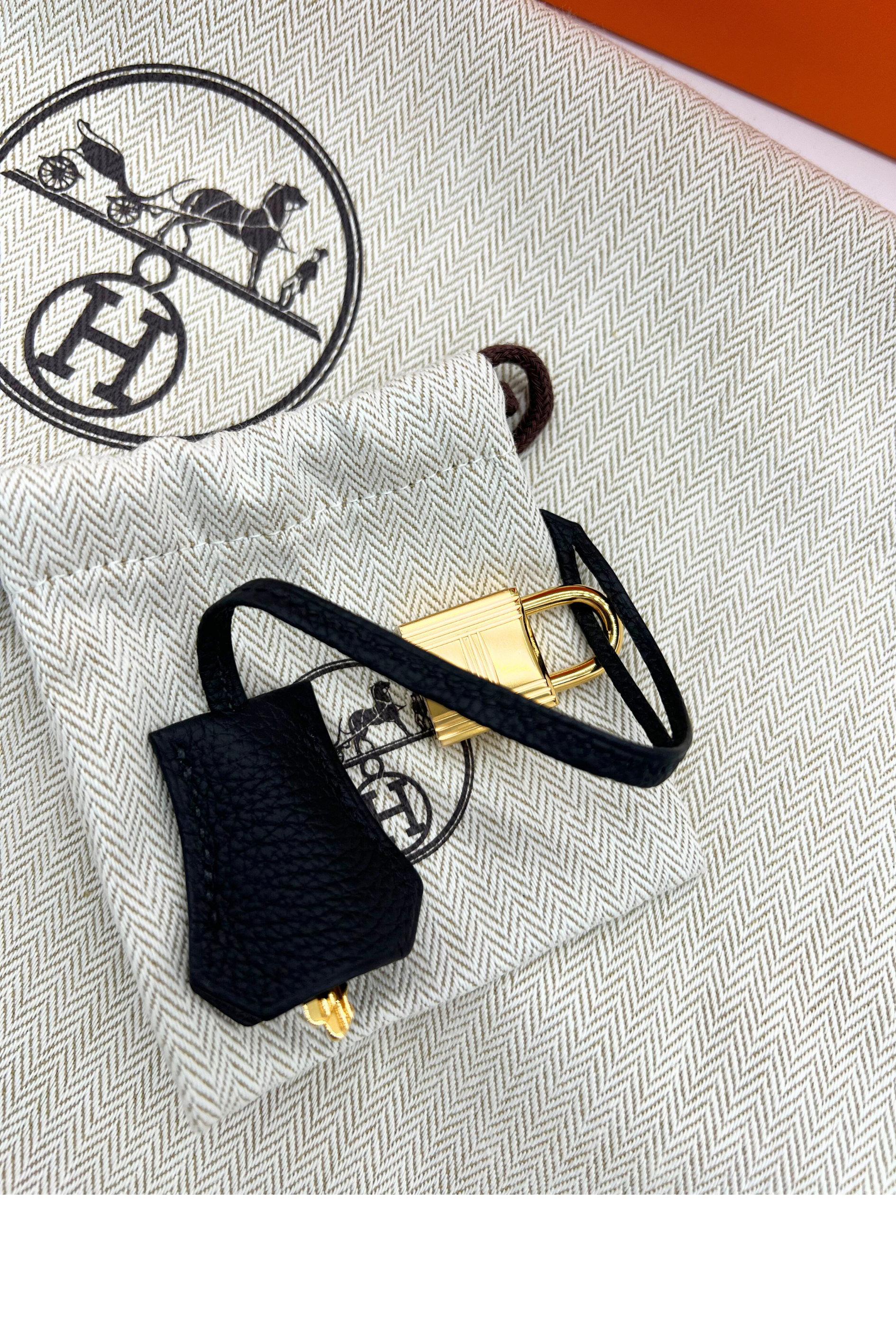 BNIB Hermes Birkin 25 Noir Black Togo Gold Hardware